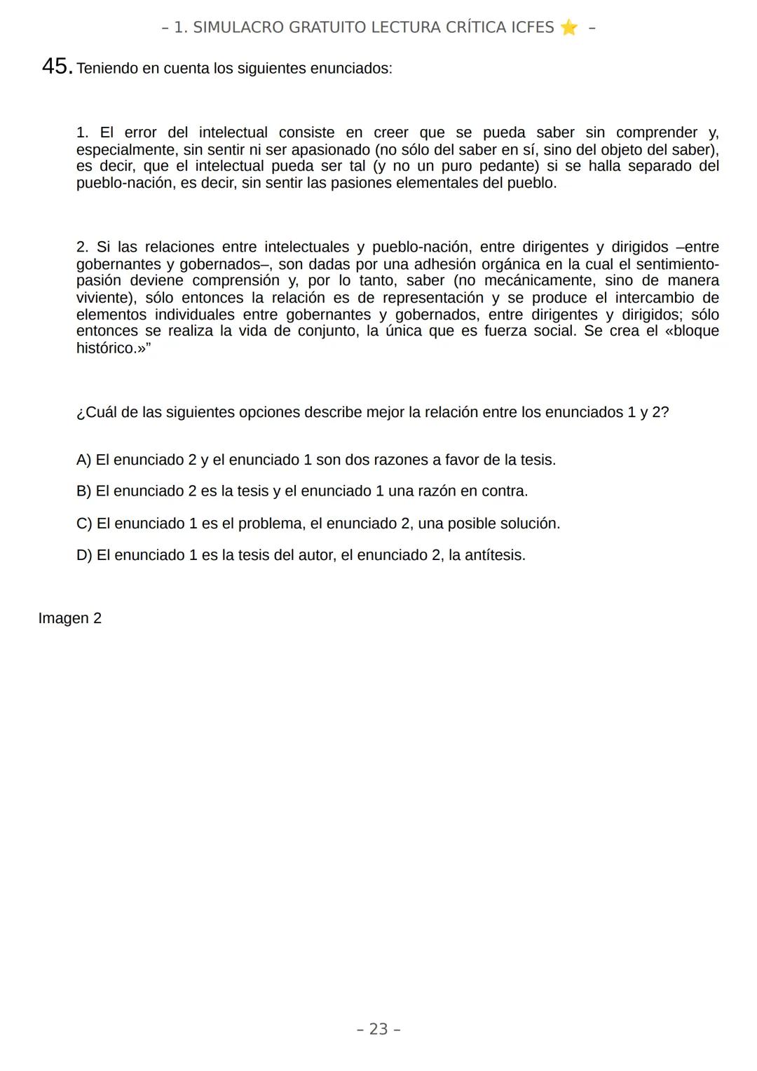 # SIMULACRO FILADD
filadd - 1. SIMULACRO GRATUITO LECTURA CRÍTICA ICFES
Recomendaciones:
* Nuestra plataforma registra el tiempo que te t