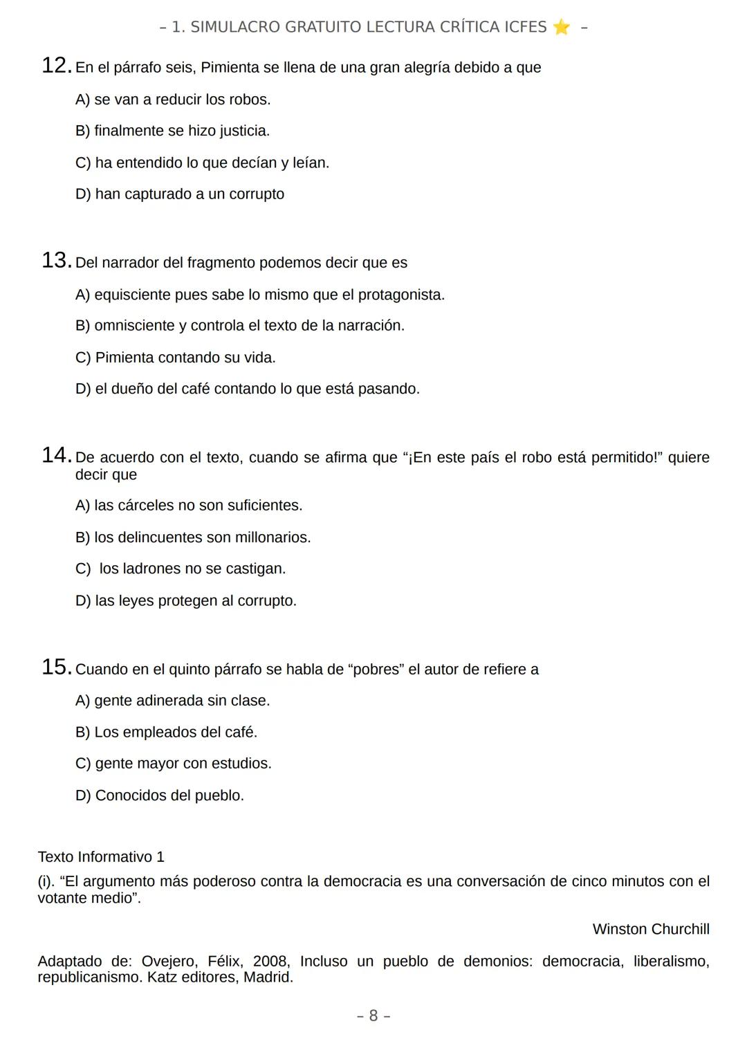 # SIMULACRO FILADD
filadd - 1. SIMULACRO GRATUITO LECTURA CRÍTICA ICFES
Recomendaciones:
* Nuestra plataforma registra el tiempo que te t