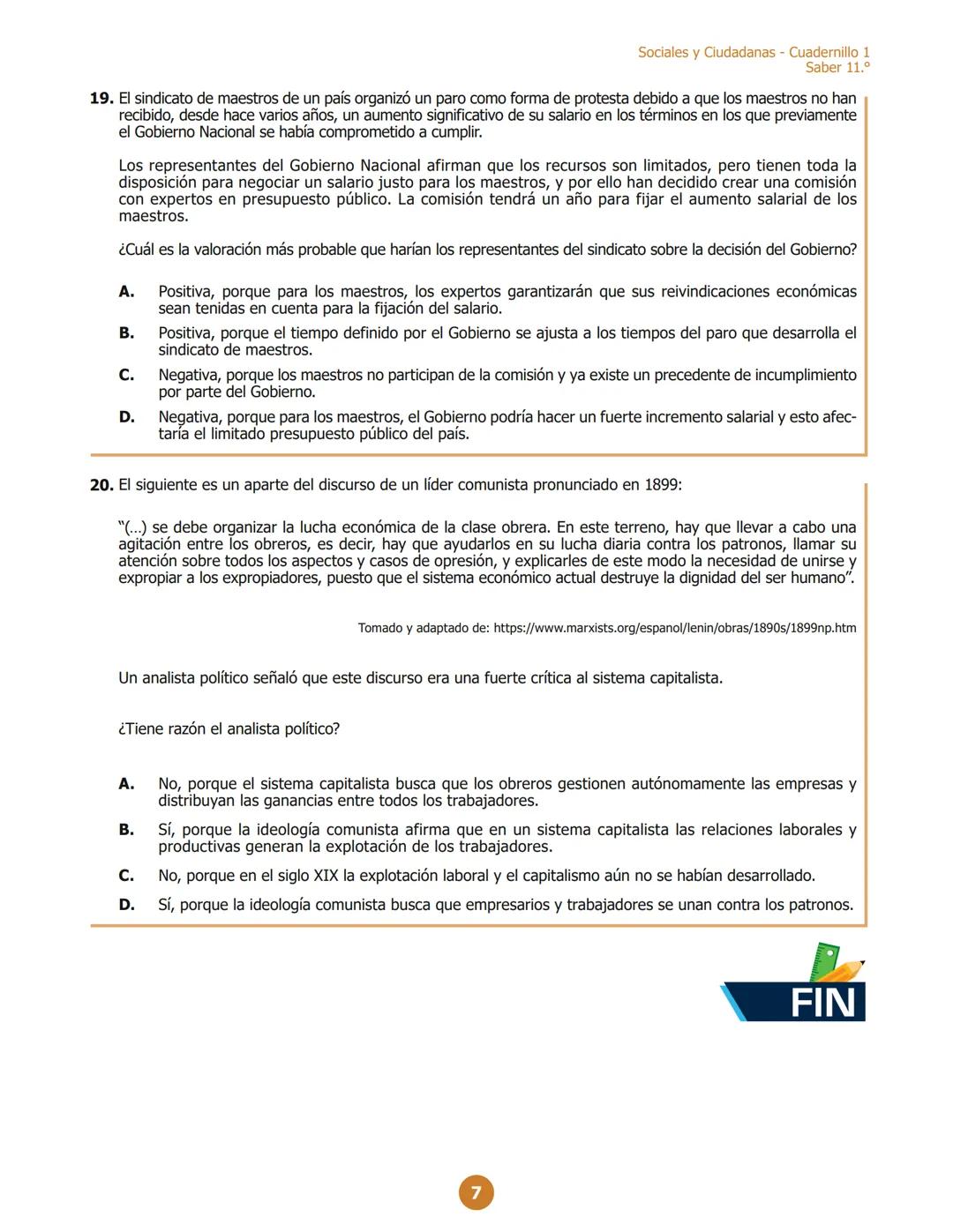 MINISTERIO DE EDUCACIÓN
NACIONAL
G11.D.D
D111
Sociales y Ciudadanas
Cuadernillo 1
2023
11.°
GRADO
07
¡Hola!
Queremos agradecer tu participac