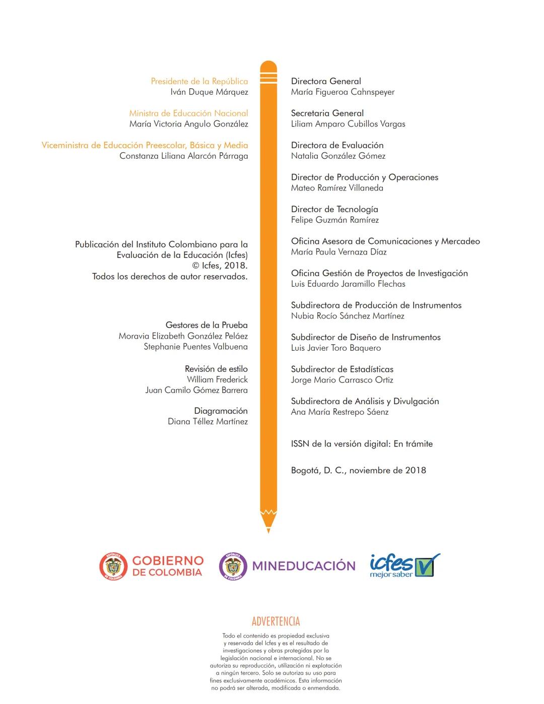 Cuadernillo de preguntas
Saber 11.°
Prueba de inglés
icfes
saber 11.°
GOBIERNO
DE COLOMBIA
MINEDUCACIÓN icfes
mejor saber Presidente de la R