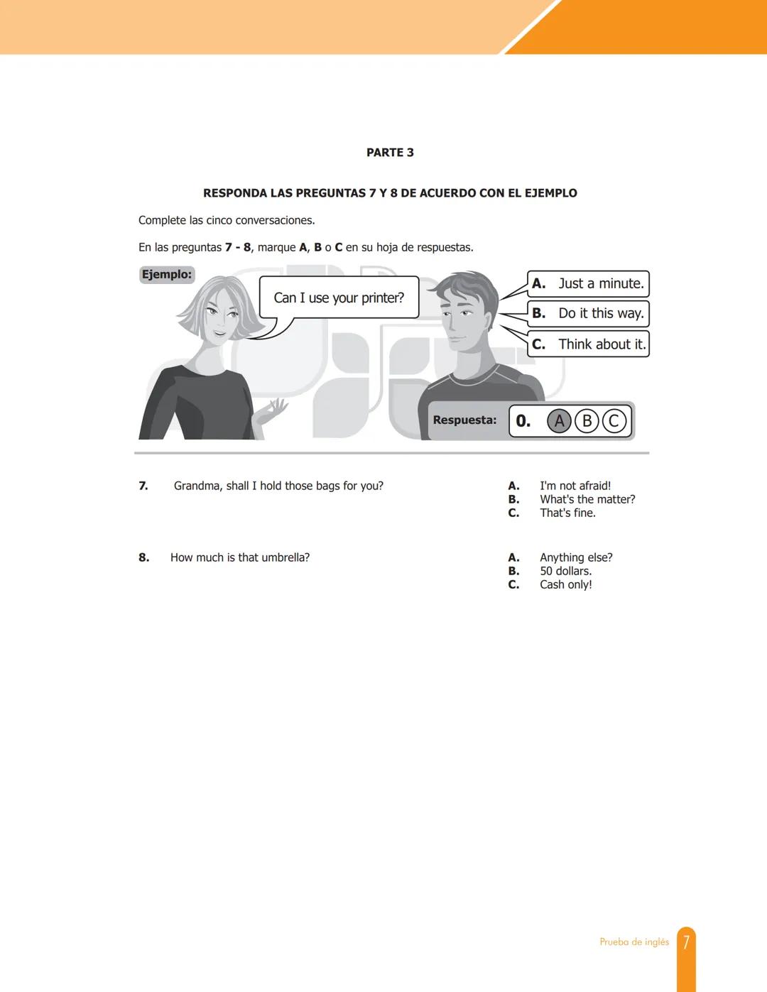 Cuadernillo de preguntas
Saber 11.°
Prueba de inglés
icfes
saber 11.°
GOBIERNO
DE COLOMBIA
MINEDUCACIÓN icfes
mejor saber Presidente de la R