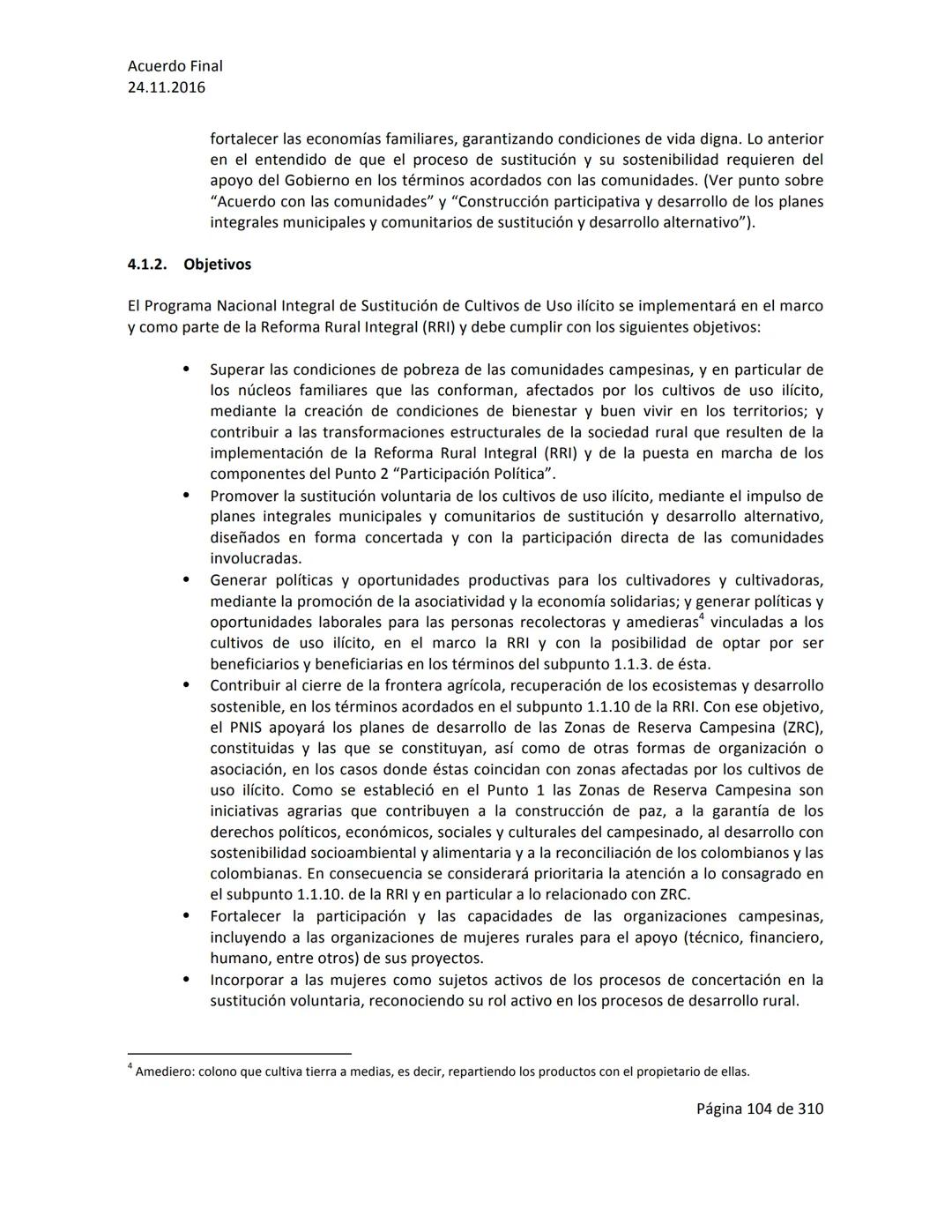 Acuerdo Final
24.11.2016
ACUERDO FINAL PARA LA TERMINACIÓN DEL CONFLICTO Y LA CONSTRUCCIÓN DE UNA PAZ
ESTABLE Y DURADERA
PREÁMBULO
Recordand