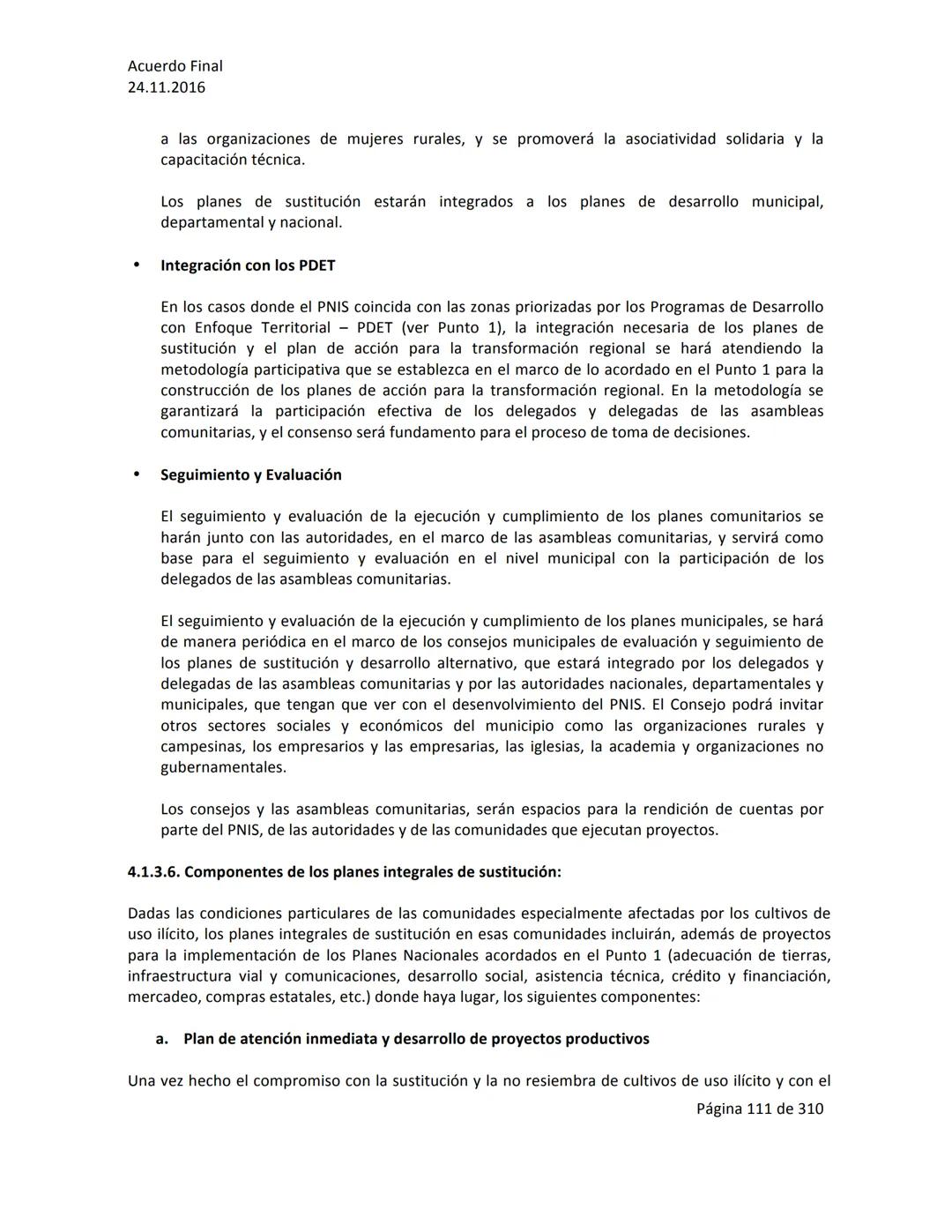 Acuerdo Final
24.11.2016
ACUERDO FINAL PARA LA TERMINACIÓN DEL CONFLICTO Y LA CONSTRUCCIÓN DE UNA PAZ
ESTABLE Y DURADERA
PREÁMBULO
Recordand