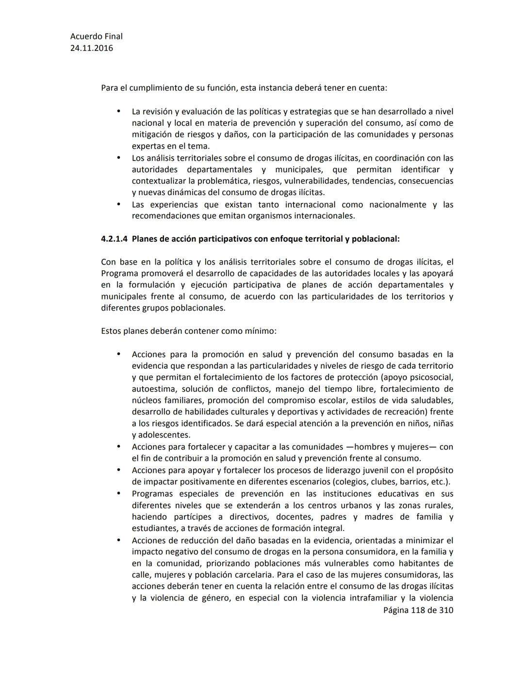 Acuerdo Final
24.11.2016
ACUERDO FINAL PARA LA TERMINACIÓN DEL CONFLICTO Y LA CONSTRUCCIÓN DE UNA PAZ
ESTABLE Y DURADERA
PREÁMBULO
Recordand