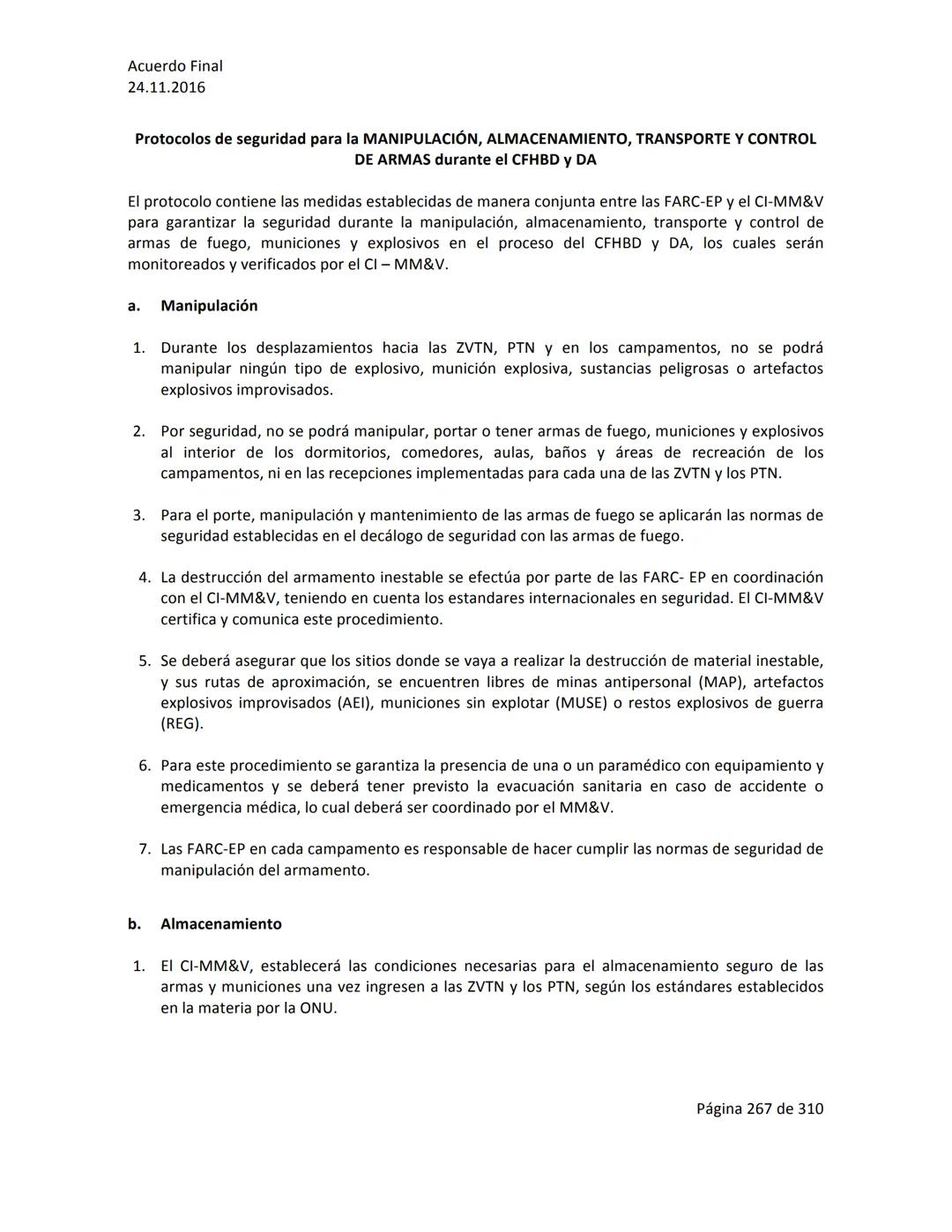 Acuerdo Final
24.11.2016
ACUERDO FINAL PARA LA TERMINACIÓN DEL CONFLICTO Y LA CONSTRUCCIÓN DE UNA PAZ
ESTABLE Y DURADERA
PREÁMBULO
Recordand