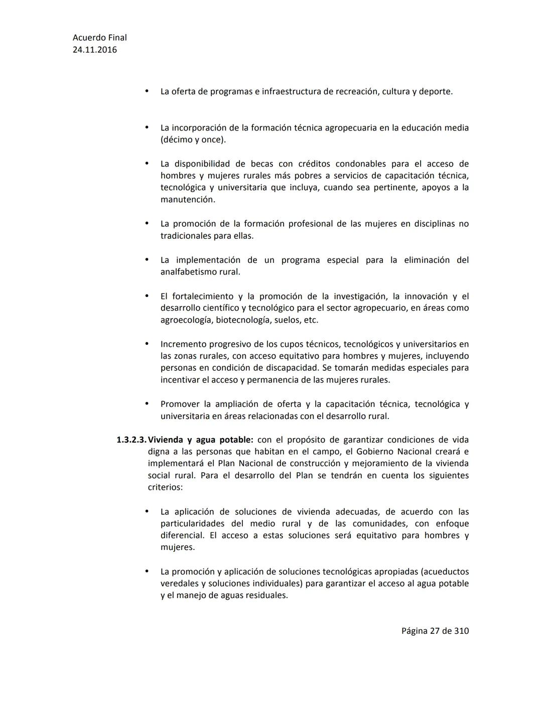 Acuerdo Final
24.11.2016
ACUERDO FINAL PARA LA TERMINACIÓN DEL CONFLICTO Y LA CONSTRUCCIÓN DE UNA PAZ
ESTABLE Y DURADERA
PREÁMBULO
Recordand