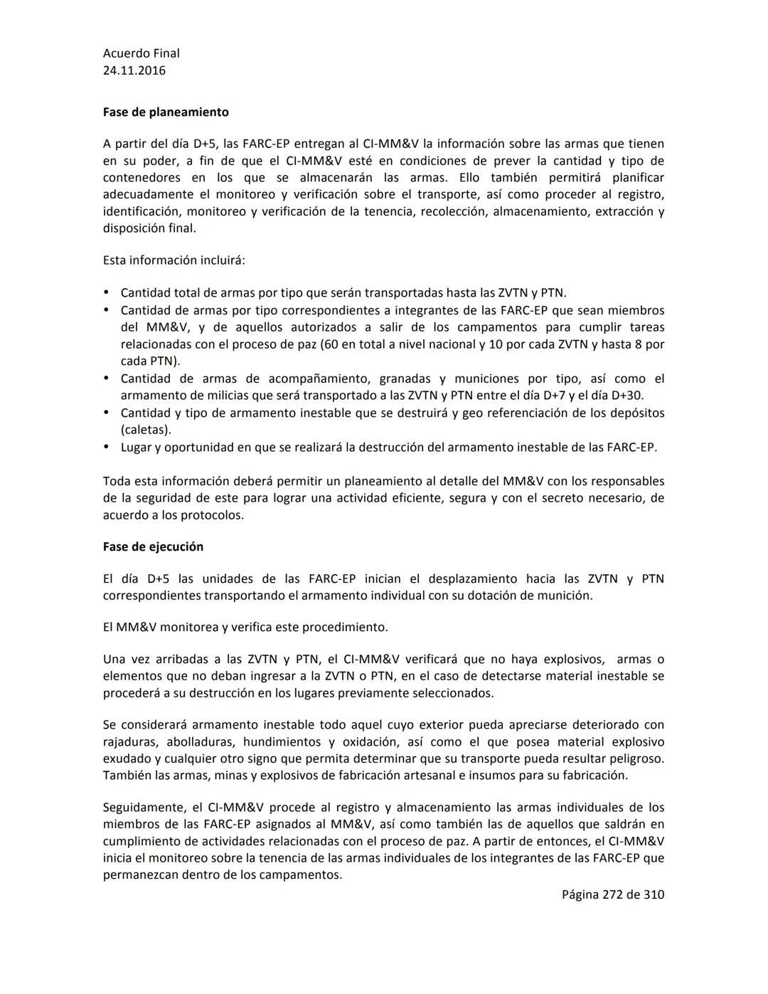 Acuerdo Final
24.11.2016
ACUERDO FINAL PARA LA TERMINACIÓN DEL CONFLICTO Y LA CONSTRUCCIÓN DE UNA PAZ
ESTABLE Y DURADERA
PREÁMBULO
Recordand