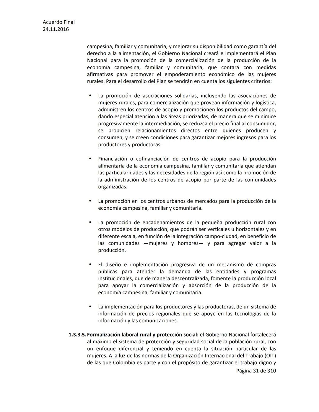 Acuerdo Final
24.11.2016
ACUERDO FINAL PARA LA TERMINACIÓN DEL CONFLICTO Y LA CONSTRUCCIÓN DE UNA PAZ
ESTABLE Y DURADERA
PREÁMBULO
Recordand
