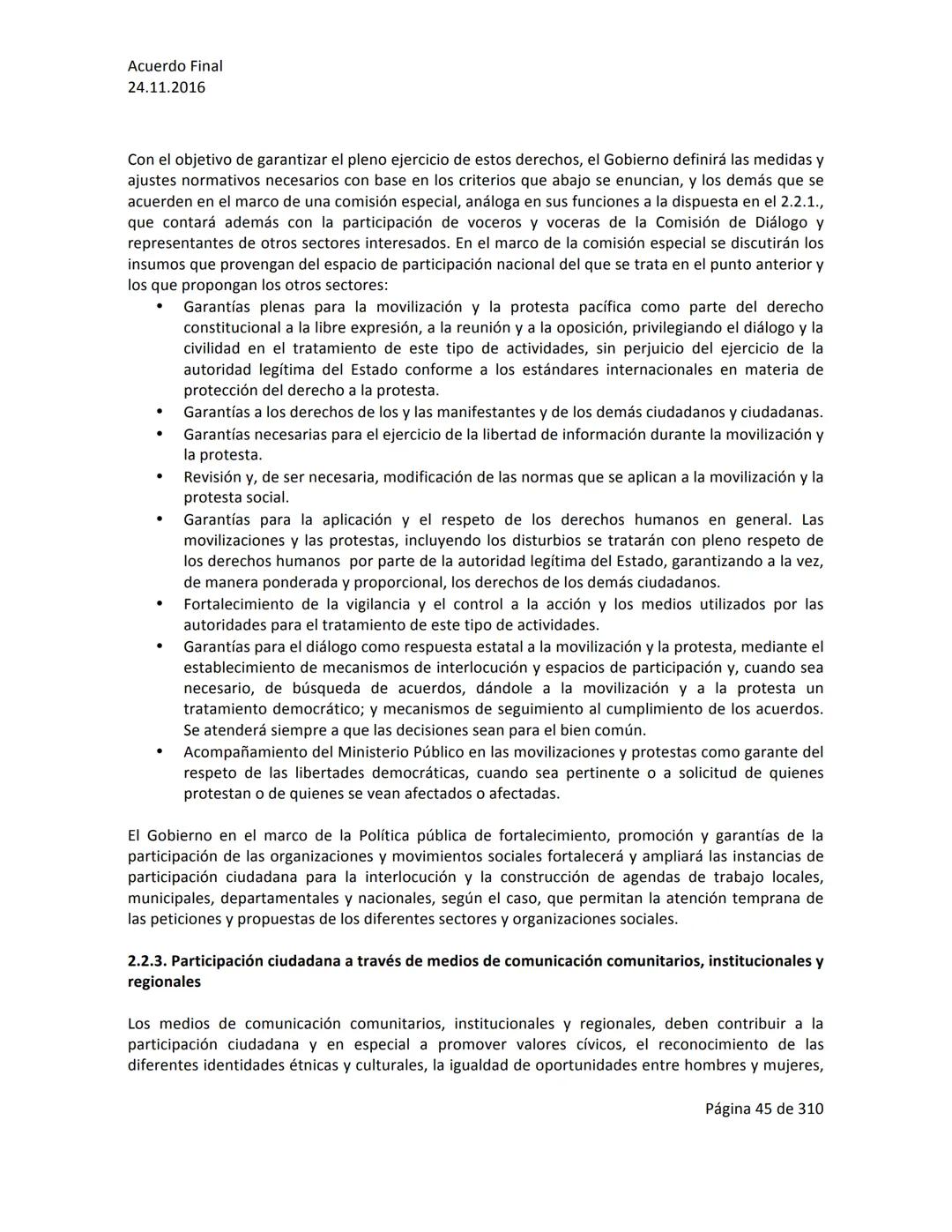 Acuerdo Final
24.11.2016
ACUERDO FINAL PARA LA TERMINACIÓN DEL CONFLICTO Y LA CONSTRUCCIÓN DE UNA PAZ
ESTABLE Y DURADERA
PREÁMBULO
Recordand
