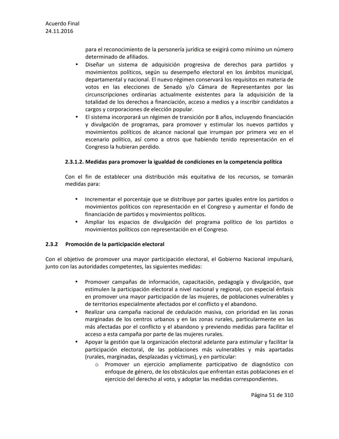 Acuerdo Final
24.11.2016
ACUERDO FINAL PARA LA TERMINACIÓN DEL CONFLICTO Y LA CONSTRUCCIÓN DE UNA PAZ
ESTABLE Y DURADERA
PREÁMBULO
Recordand