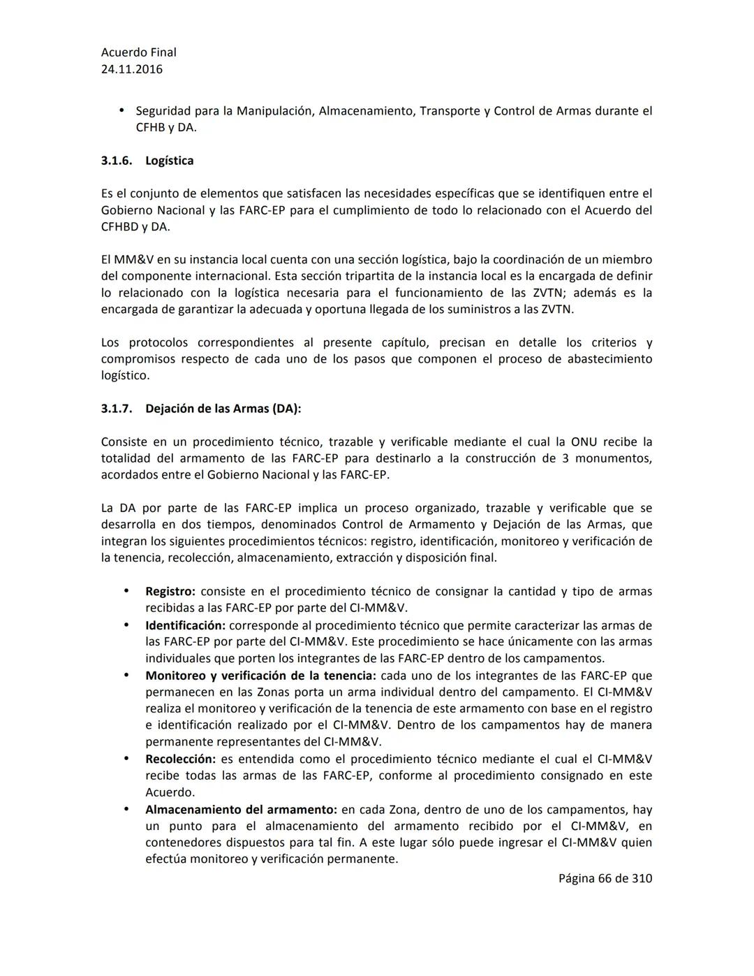 Acuerdo Final
24.11.2016
ACUERDO FINAL PARA LA TERMINACIÓN DEL CONFLICTO Y LA CONSTRUCCIÓN DE UNA PAZ
ESTABLE Y DURADERA
PREÁMBULO
Recordand
