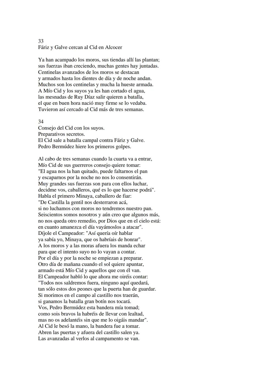 CANTAR DE MIO CID EN CASTELLANO MODERNO
Tirada 1
1.
El Cid convoca a sus vasallos; éstos se destierran con él.
Adiós del Cid a Vivar.
(Envió