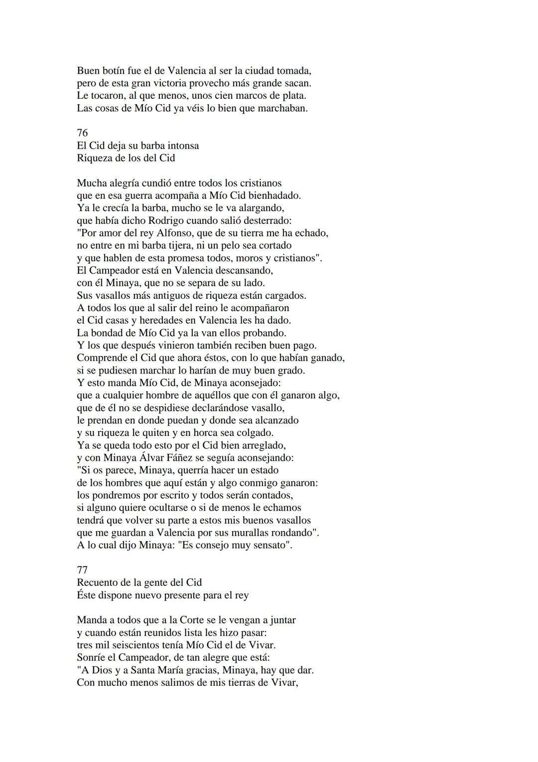 CANTAR DE MIO CID EN CASTELLANO MODERNO
Tirada 1
1.
El Cid convoca a sus vasallos; éstos se destierran con él.
Adiós del Cid a Vivar.
(Envió