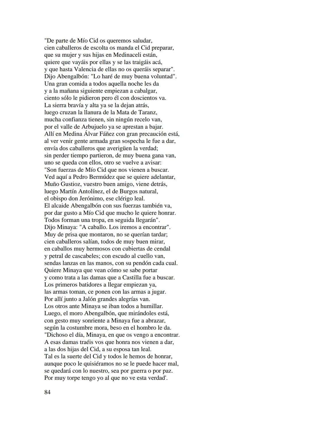 CANTAR DE MIO CID EN CASTELLANO MODERNO
Tirada 1
1.
El Cid convoca a sus vasallos; éstos se destierran con él.
Adiós del Cid a Vivar.
(Envió