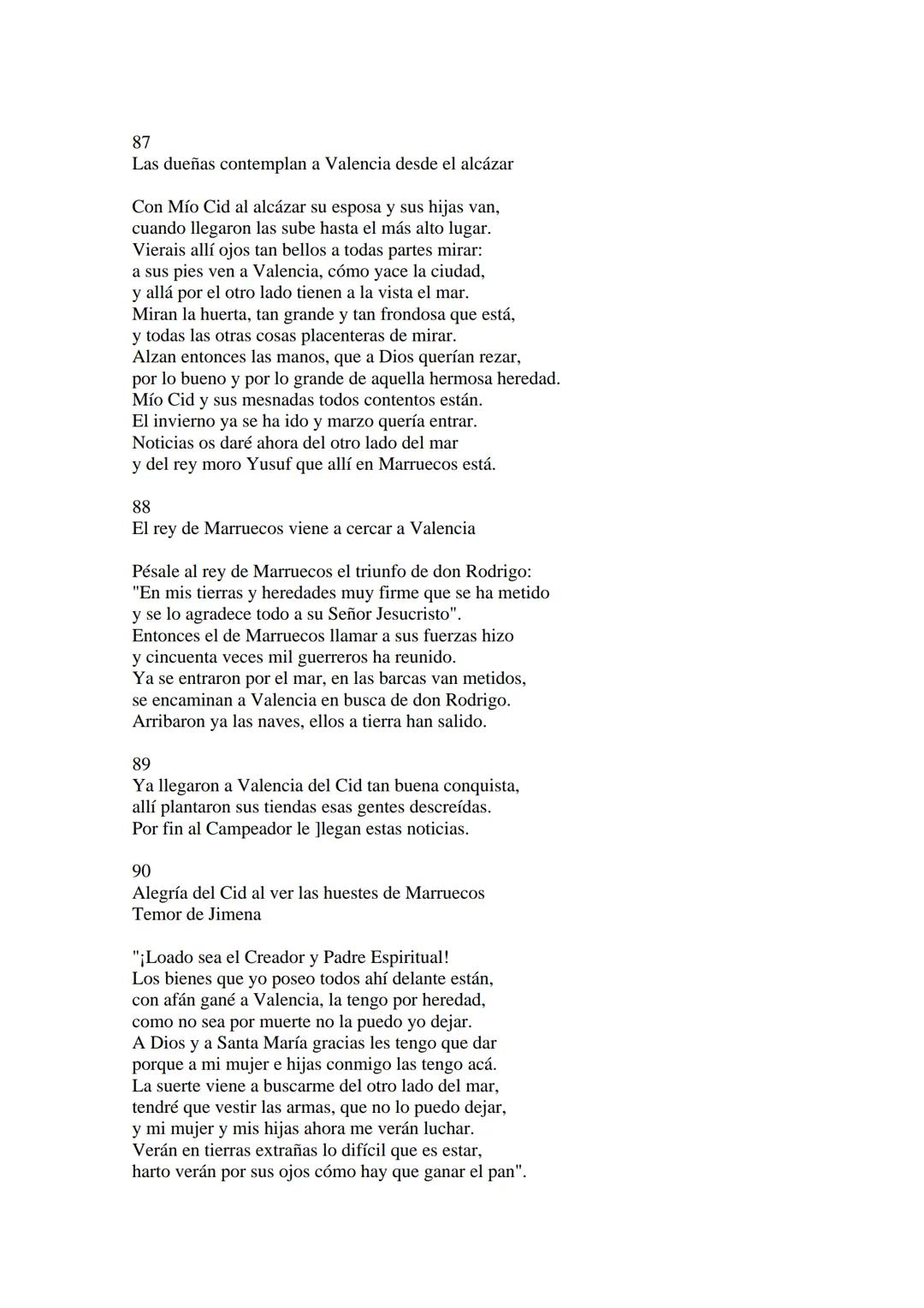 CANTAR DE MIO CID EN CASTELLANO MODERNO
Tirada 1
1.
El Cid convoca a sus vasallos; éstos se destierran con él.
Adiós del Cid a Vivar.
(Envió