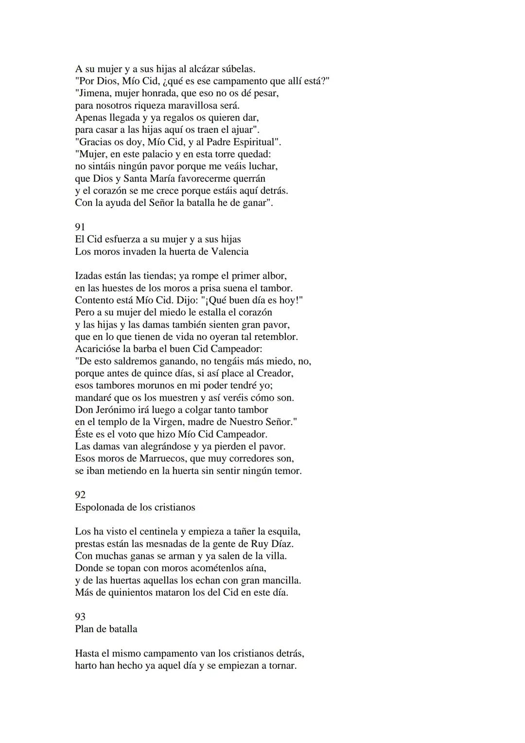 CANTAR DE MIO CID EN CASTELLANO MODERNO
Tirada 1
1.
El Cid convoca a sus vasallos; éstos se destierran con él.
Adiós del Cid a Vivar.
(Envió