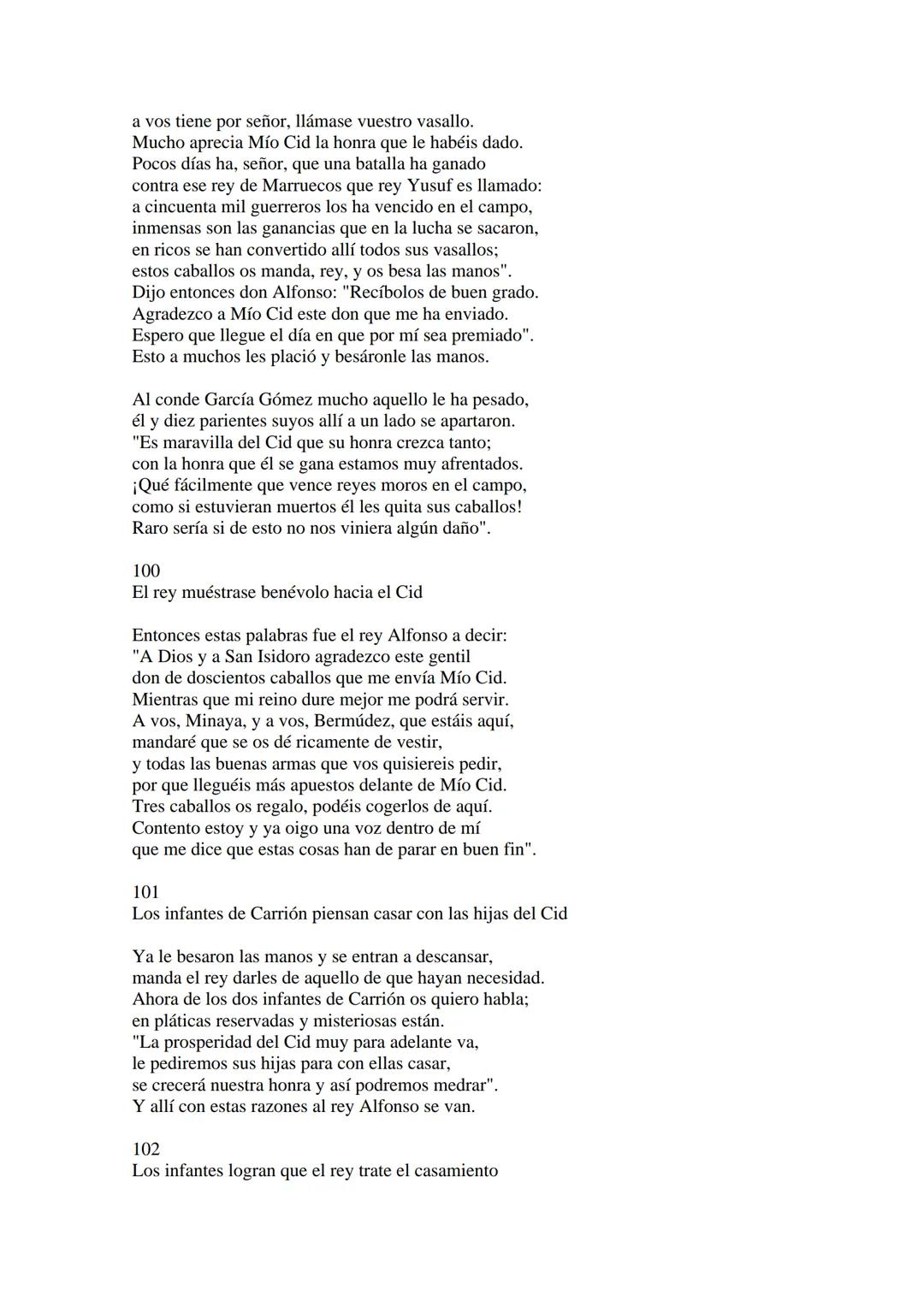 CANTAR DE MIO CID EN CASTELLANO MODERNO
Tirada 1
1.
El Cid convoca a sus vasallos; éstos se destierran con él.
Adiós del Cid a Vivar.
(Envió