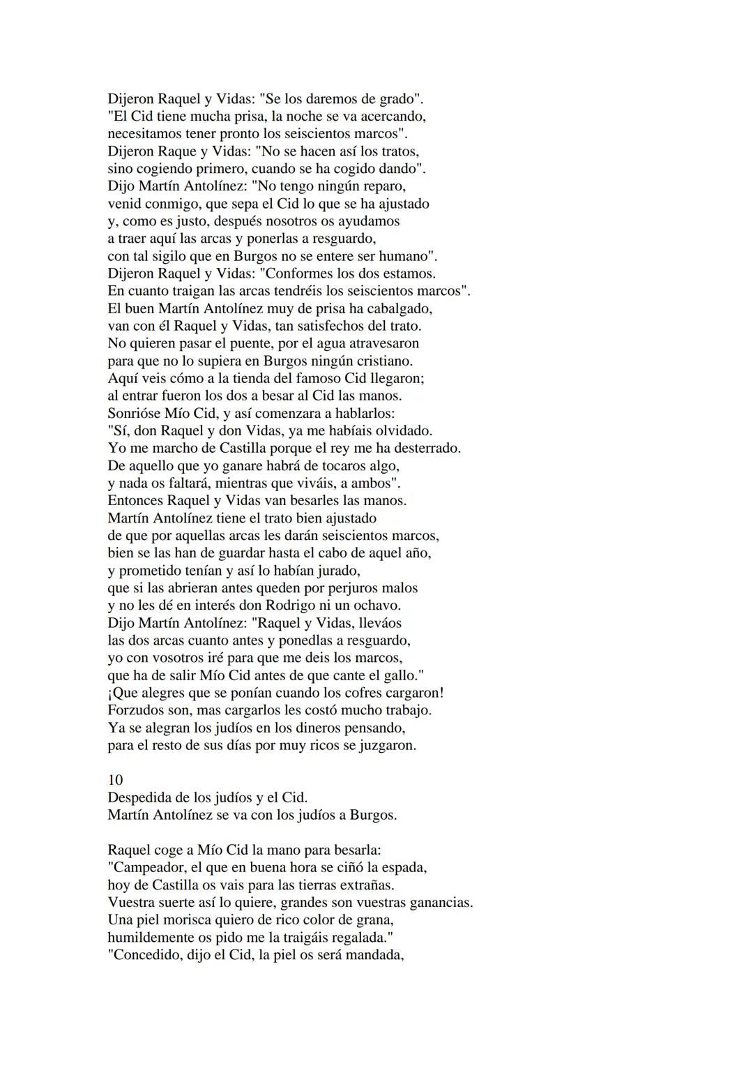CANTAR DE MIO CID EN CASTELLANO MODERNO
Tirada 1
1.
El Cid convoca a sus vasallos; éstos se destierran con él.
Adiós del Cid a Vivar.
(Envió