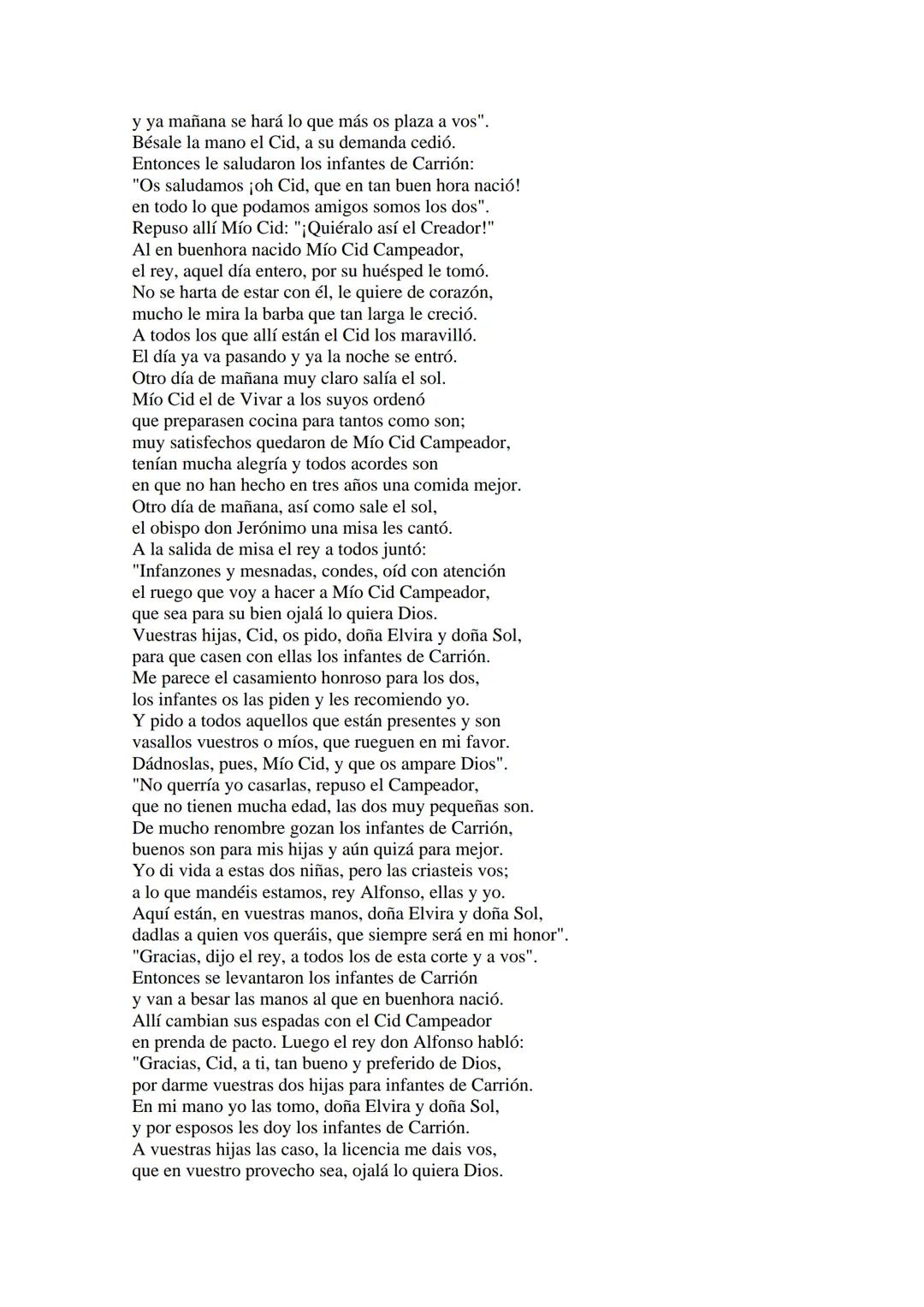 CANTAR DE MIO CID EN CASTELLANO MODERNO
Tirada 1
1.
El Cid convoca a sus vasallos; éstos se destierran con él.
Adiós del Cid a Vivar.
(Envió