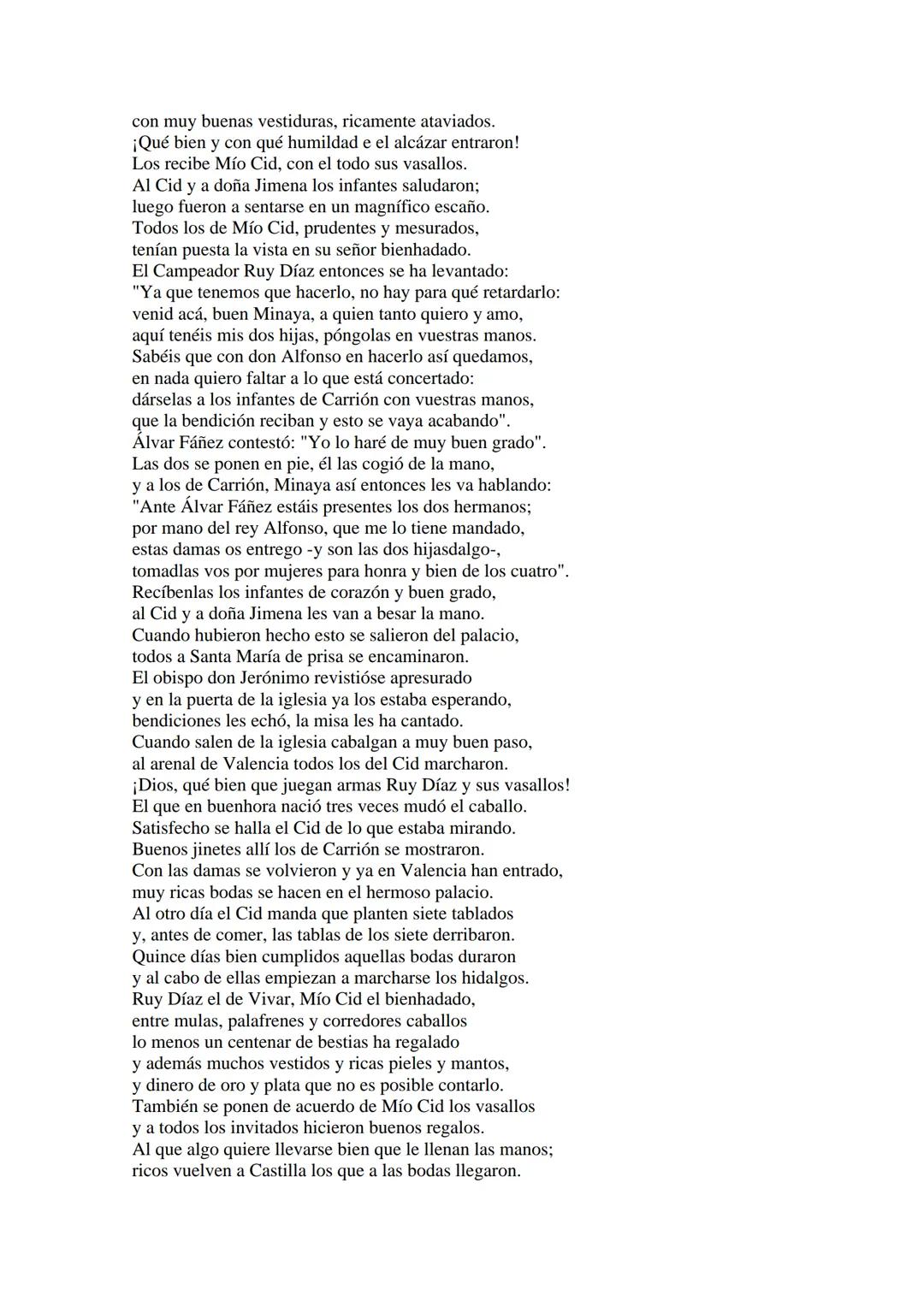 CANTAR DE MIO CID EN CASTELLANO MODERNO
Tirada 1
1.
El Cid convoca a sus vasallos; éstos se destierran con él.
Adiós del Cid a Vivar.
(Envió