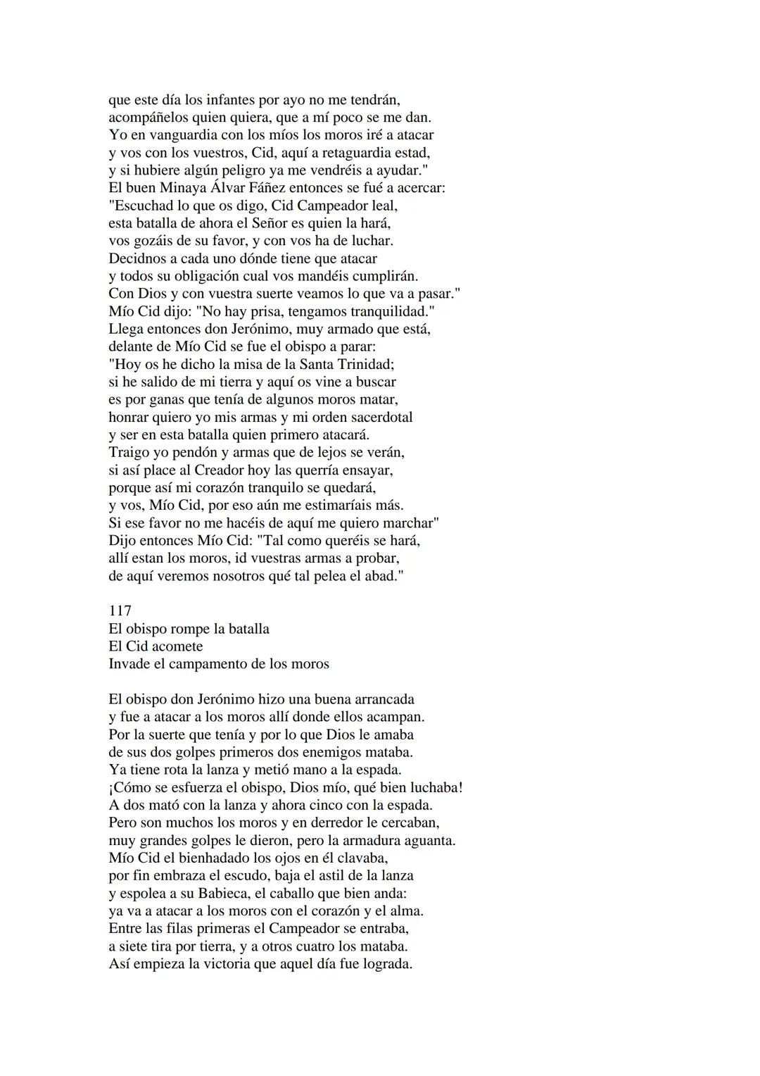 CANTAR DE MIO CID EN CASTELLANO MODERNO
Tirada 1
1.
El Cid convoca a sus vasallos; éstos se destierran con él.
Adiós del Cid a Vivar.
(Envió