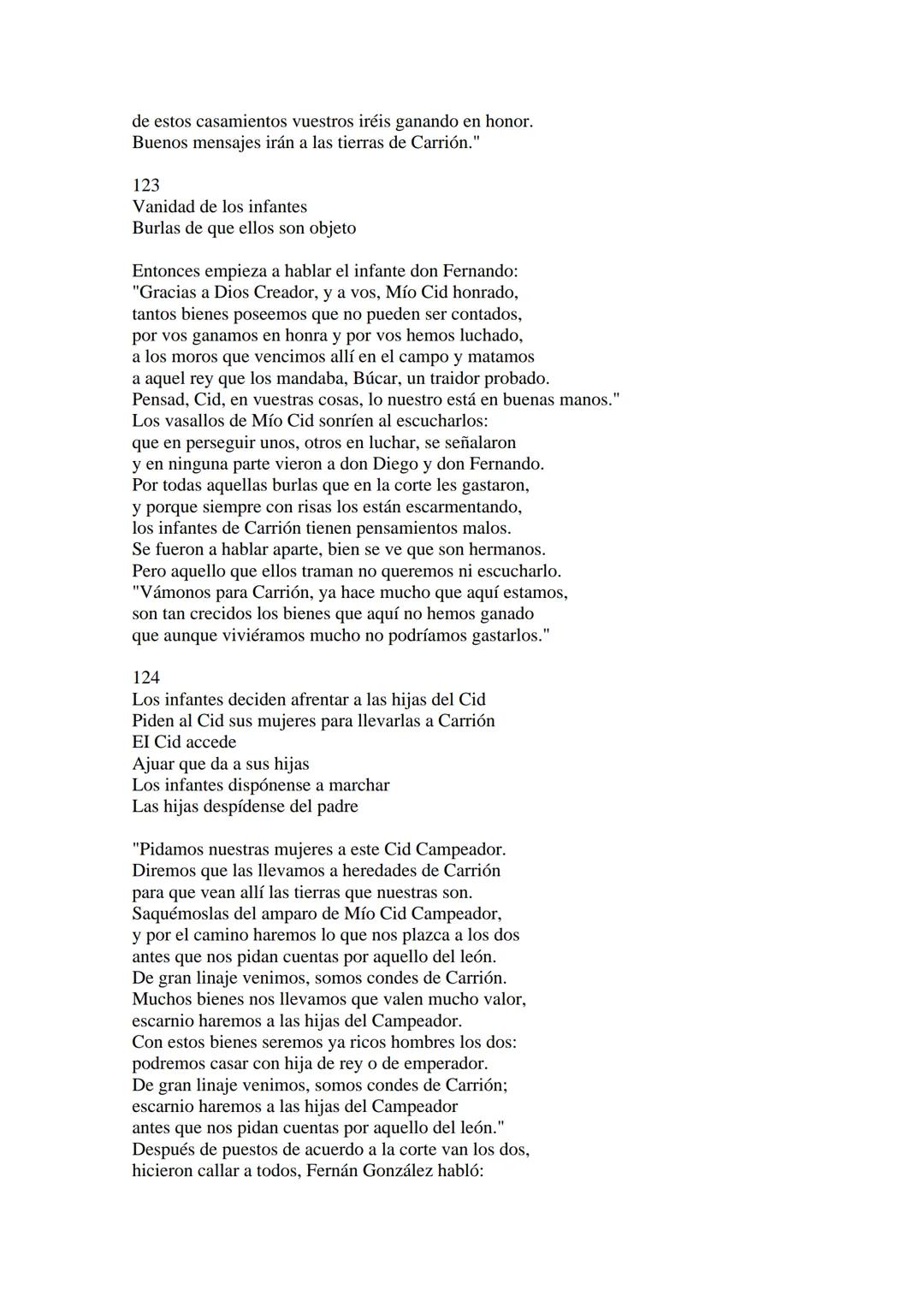 CANTAR DE MIO CID EN CASTELLANO MODERNO
Tirada 1
1.
El Cid convoca a sus vasallos; éstos se destierran con él.
Adiós del Cid a Vivar.
(Envió