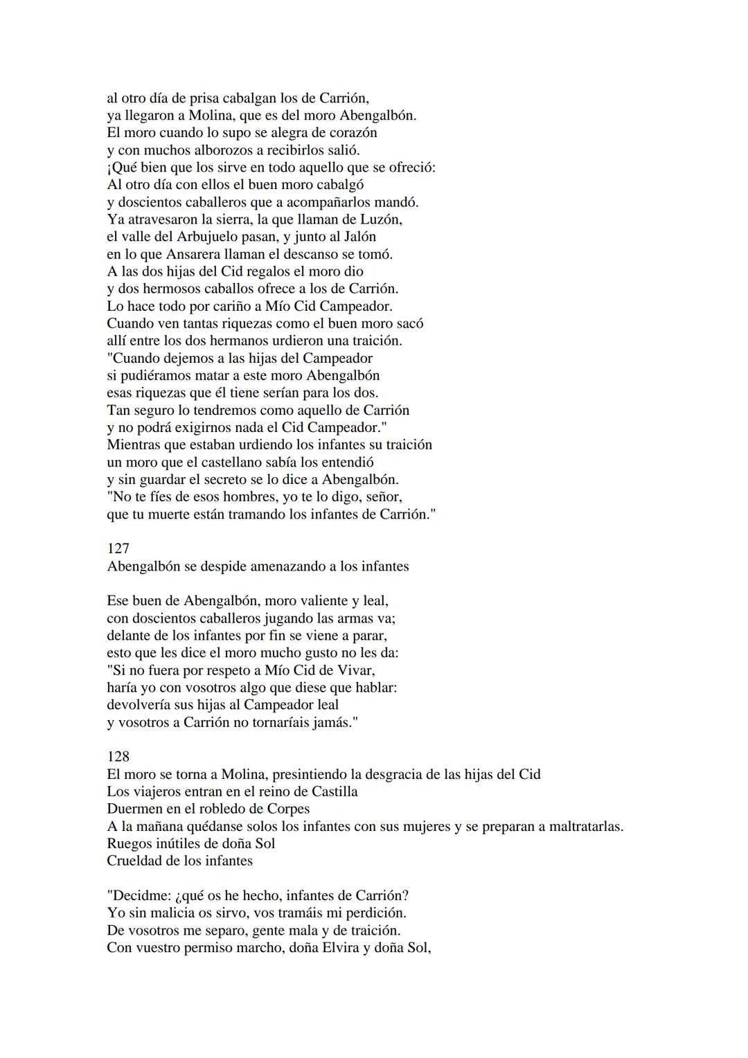 CANTAR DE MIO CID EN CASTELLANO MODERNO
Tirada 1
1.
El Cid convoca a sus vasallos; éstos se destierran con él.
Adiós del Cid a Vivar.
(Envió