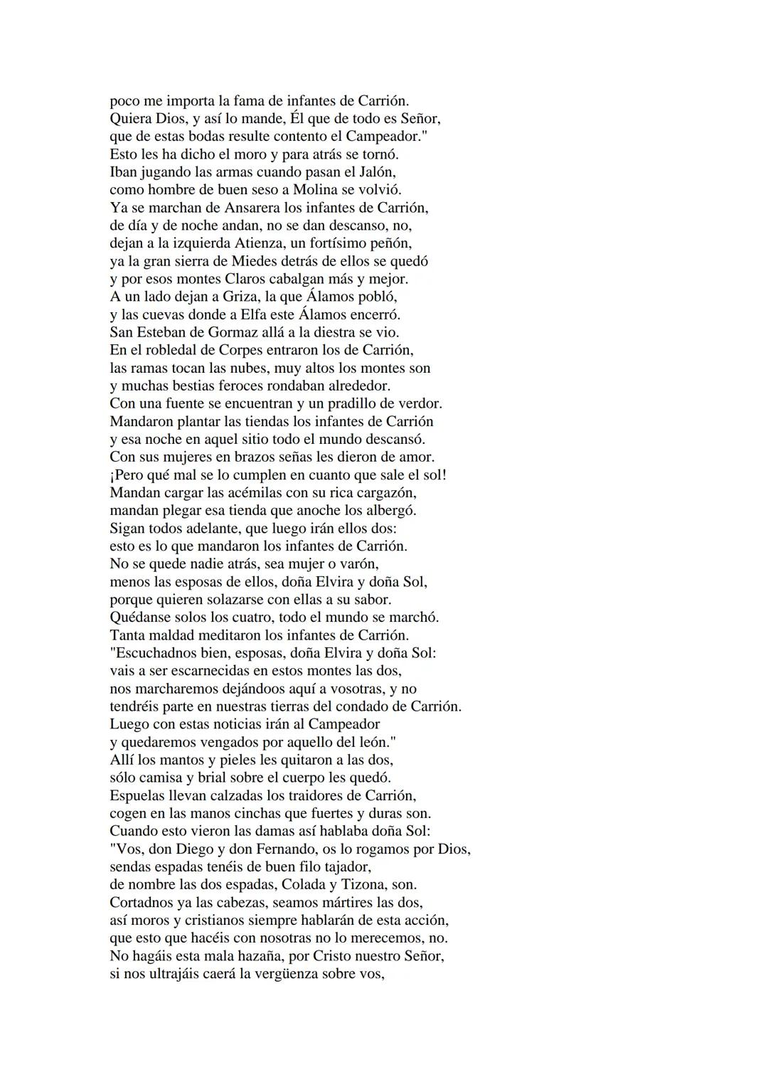 CANTAR DE MIO CID EN CASTELLANO MODERNO
Tirada 1
1.
El Cid convoca a sus vasallos; éstos se destierran con él.
Adiós del Cid a Vivar.
(Envió