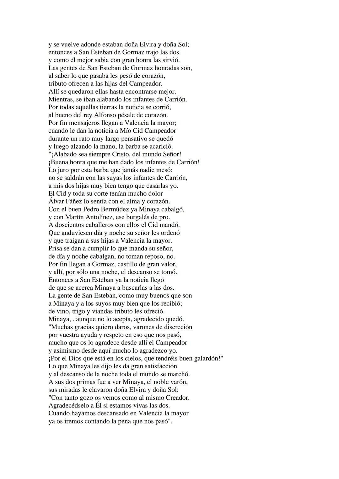 CANTAR DE MIO CID EN CASTELLANO MODERNO
Tirada 1
1.
El Cid convoca a sus vasallos; éstos se destierran con él.
Adiós del Cid a Vivar.
(Envió