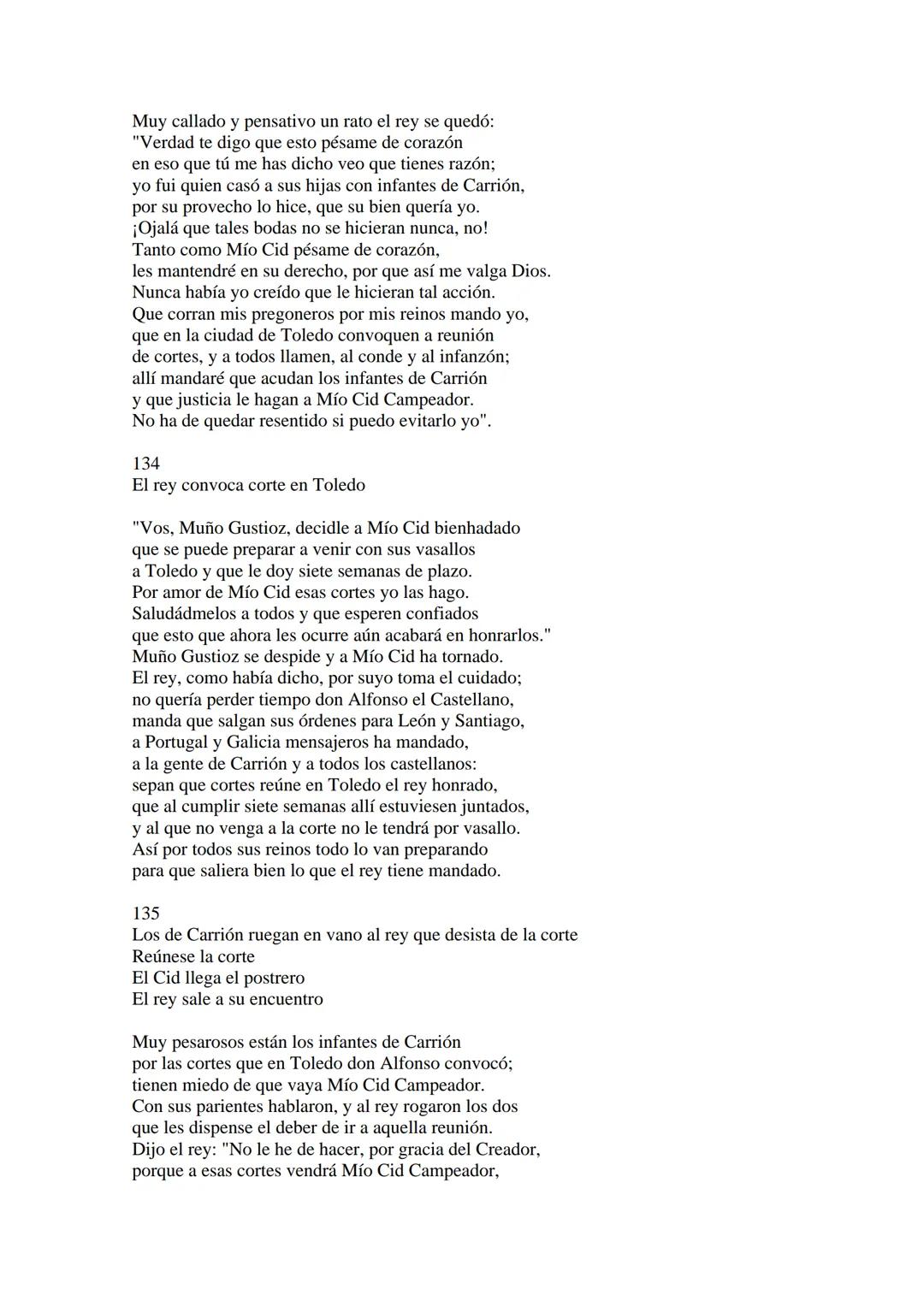 CANTAR DE MIO CID EN CASTELLANO MODERNO
Tirada 1
1.
El Cid convoca a sus vasallos; éstos se destierran con él.
Adiós del Cid a Vivar.
(Envió