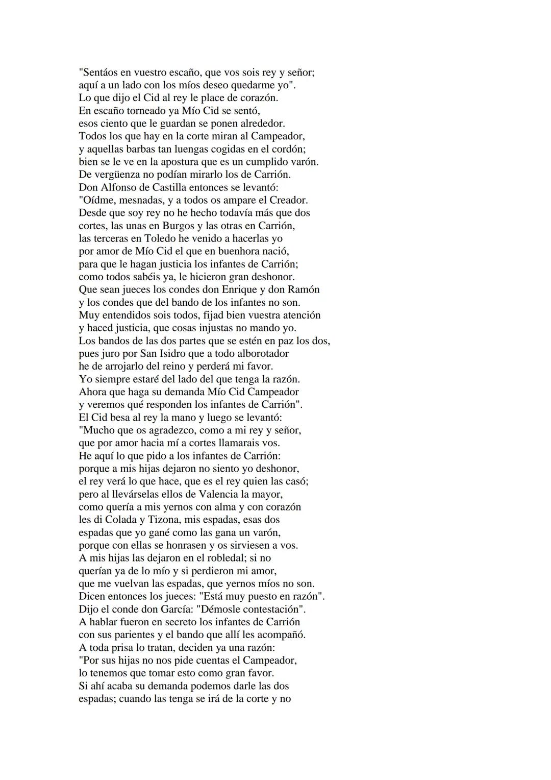 CANTAR DE MIO CID EN CASTELLANO MODERNO
Tirada 1
1.
El Cid convoca a sus vasallos; éstos se destierran con él.
Adiós del Cid a Vivar.
(Envió