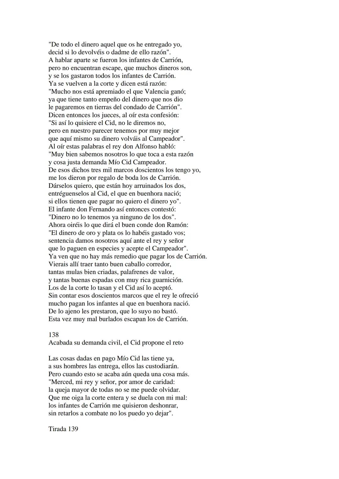 CANTAR DE MIO CID EN CASTELLANO MODERNO
Tirada 1
1.
El Cid convoca a sus vasallos; éstos se destierran con él.
Adiós del Cid a Vivar.
(Envió
