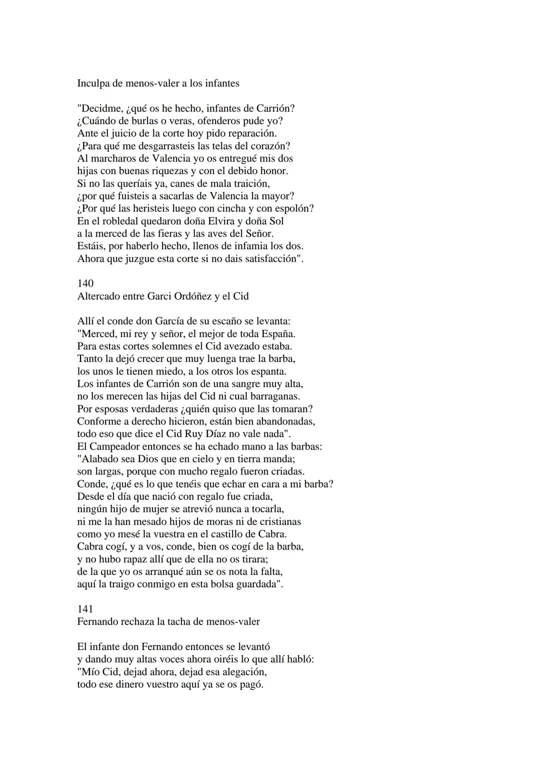 CANTAR DE MIO CID EN CASTELLANO MODERNO
Tirada 1
1.
El Cid convoca a sus vasallos; éstos se destierran con él.
Adiós del Cid a Vivar.
(Envió