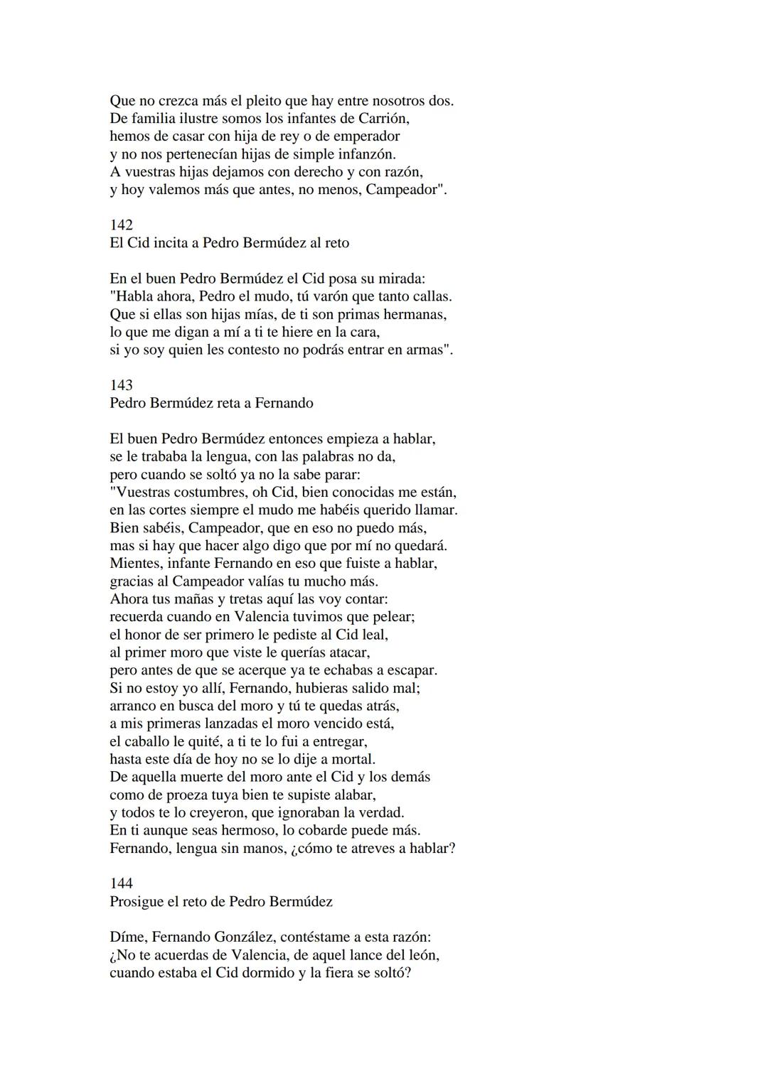 CANTAR DE MIO CID EN CASTELLANO MODERNO
Tirada 1
1.
El Cid convoca a sus vasallos; éstos se destierran con él.
Adiós del Cid a Vivar.
(Envió