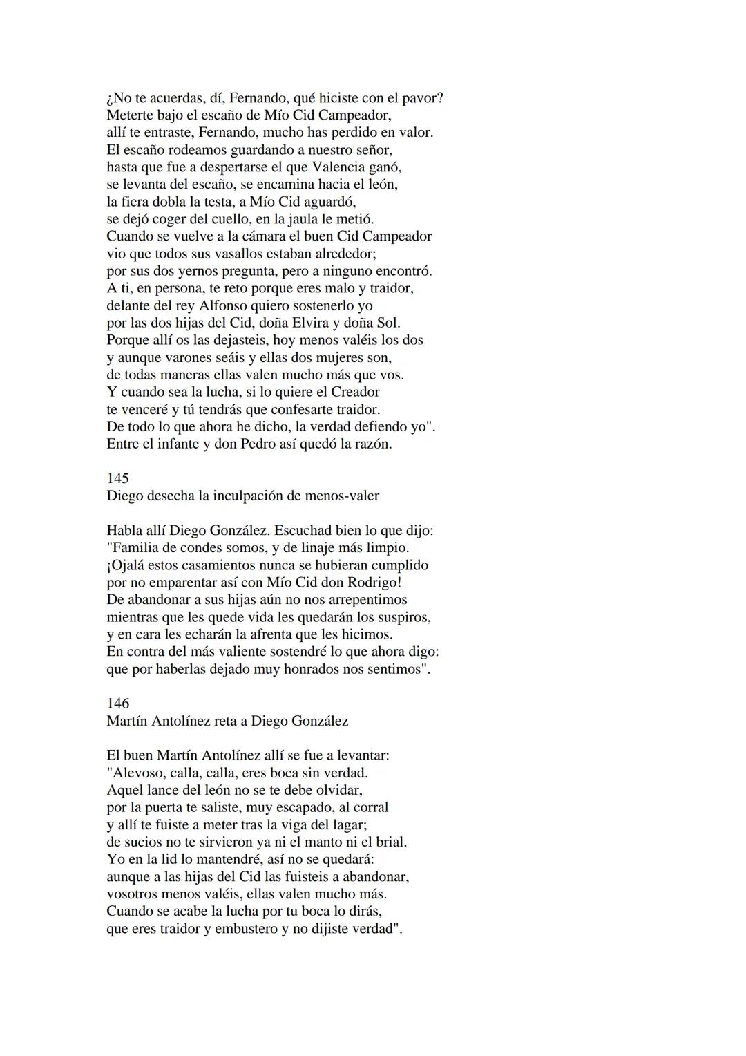 CANTAR DE MIO CID EN CASTELLANO MODERNO
Tirada 1
1.
El Cid convoca a sus vasallos; éstos se destierran con él.
Adiós del Cid a Vivar.
(Envió
