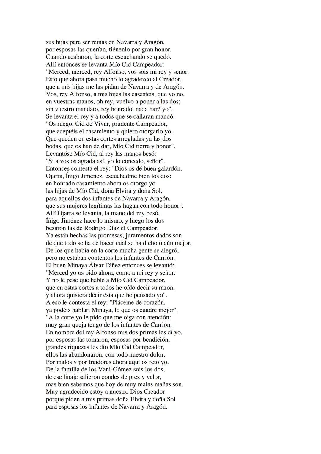 CANTAR DE MIO CID EN CASTELLANO MODERNO
Tirada 1
1.
El Cid convoca a sus vasallos; éstos se destierran con él.
Adiós del Cid a Vivar.
(Envió