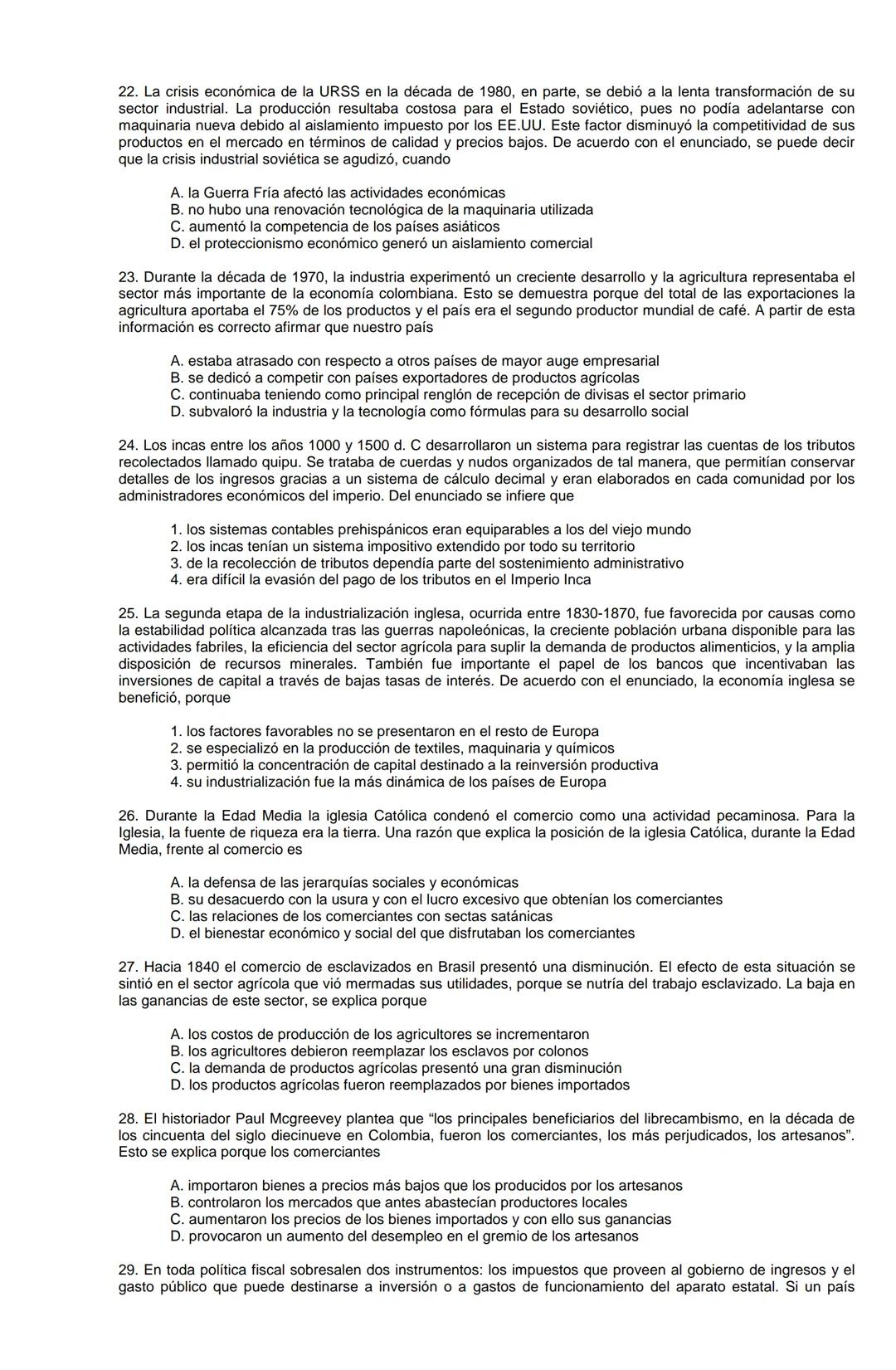 Examen de Estado,
ICFES
Banco de preguntas de historia
Los grupos de preguntas que se incluyen en las pruebas de historia son los
siguientes