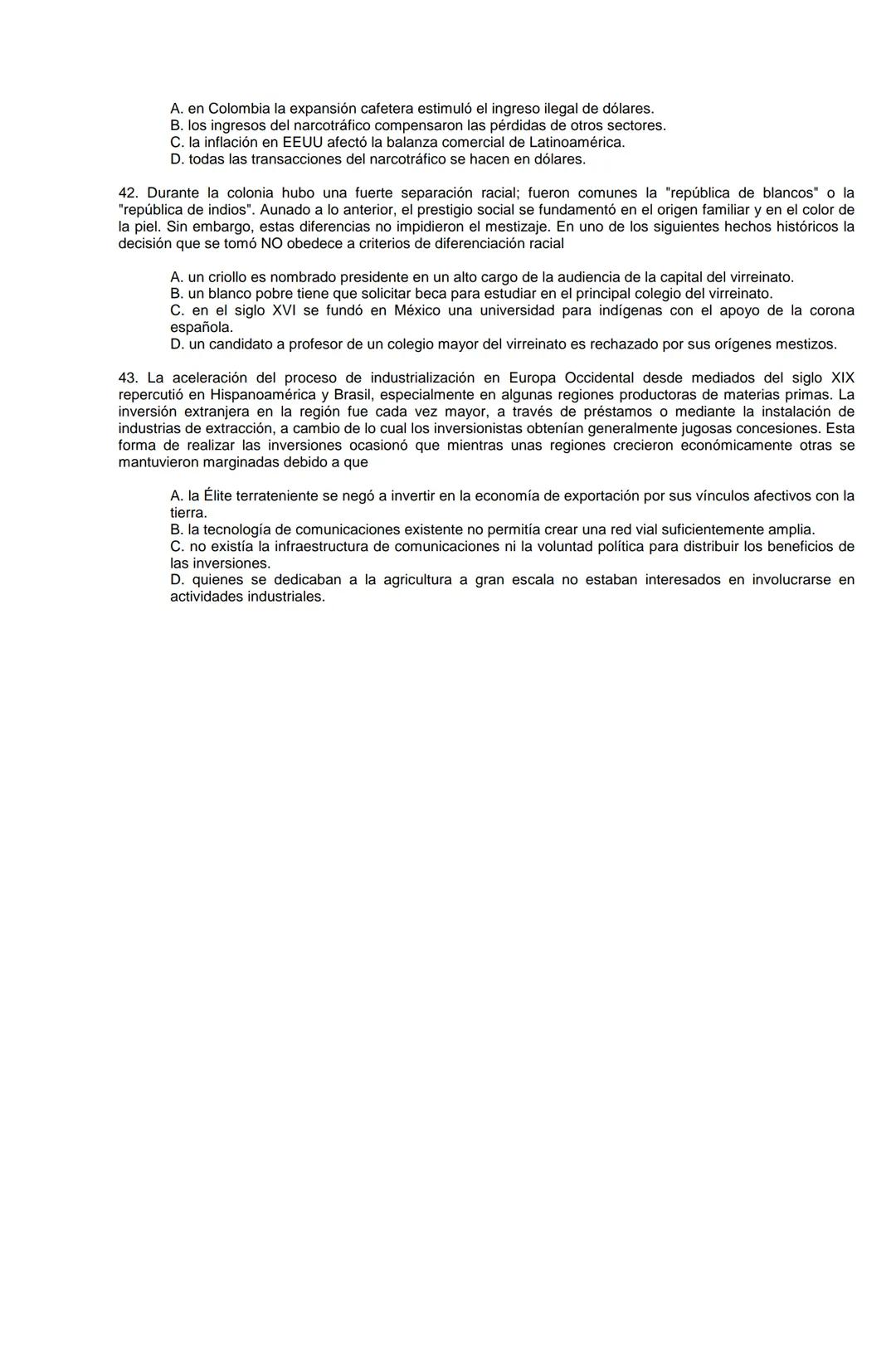 Examen de Estado,
ICFES
Banco de preguntas de historia
Los grupos de preguntas que se incluyen en las pruebas de historia son los
siguientes