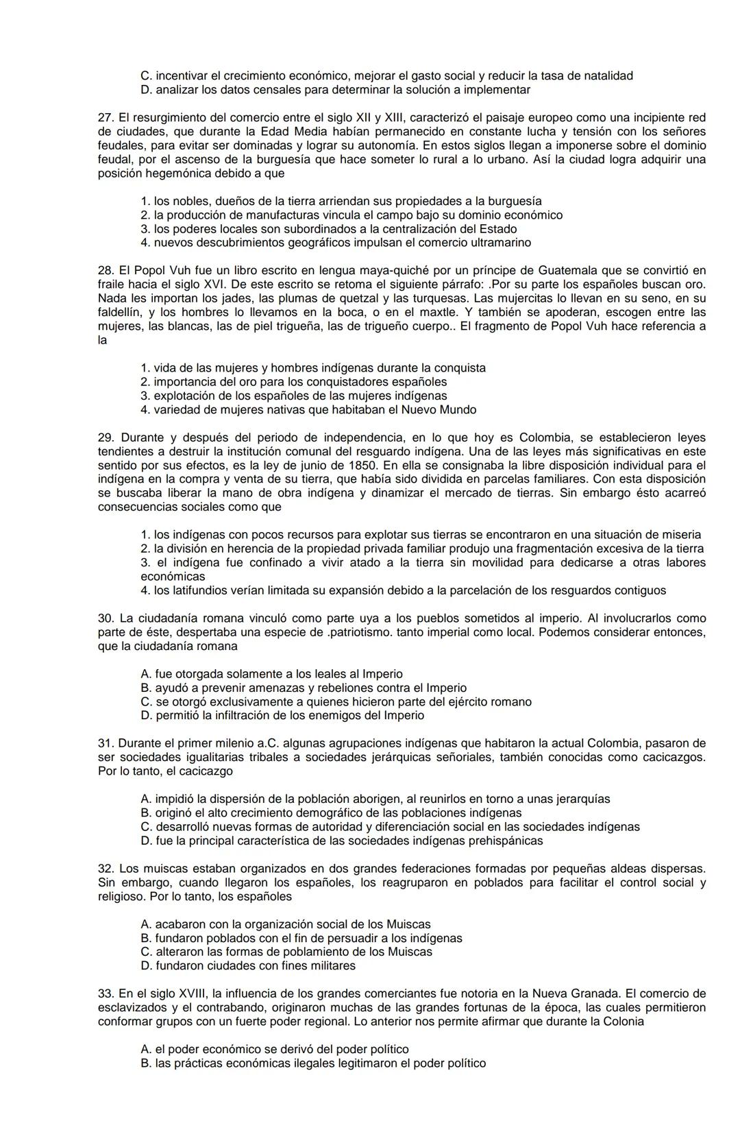 Examen de Estado,
ICFES
Banco de preguntas de historia
Los grupos de preguntas que se incluyen en las pruebas de historia son los
siguientes