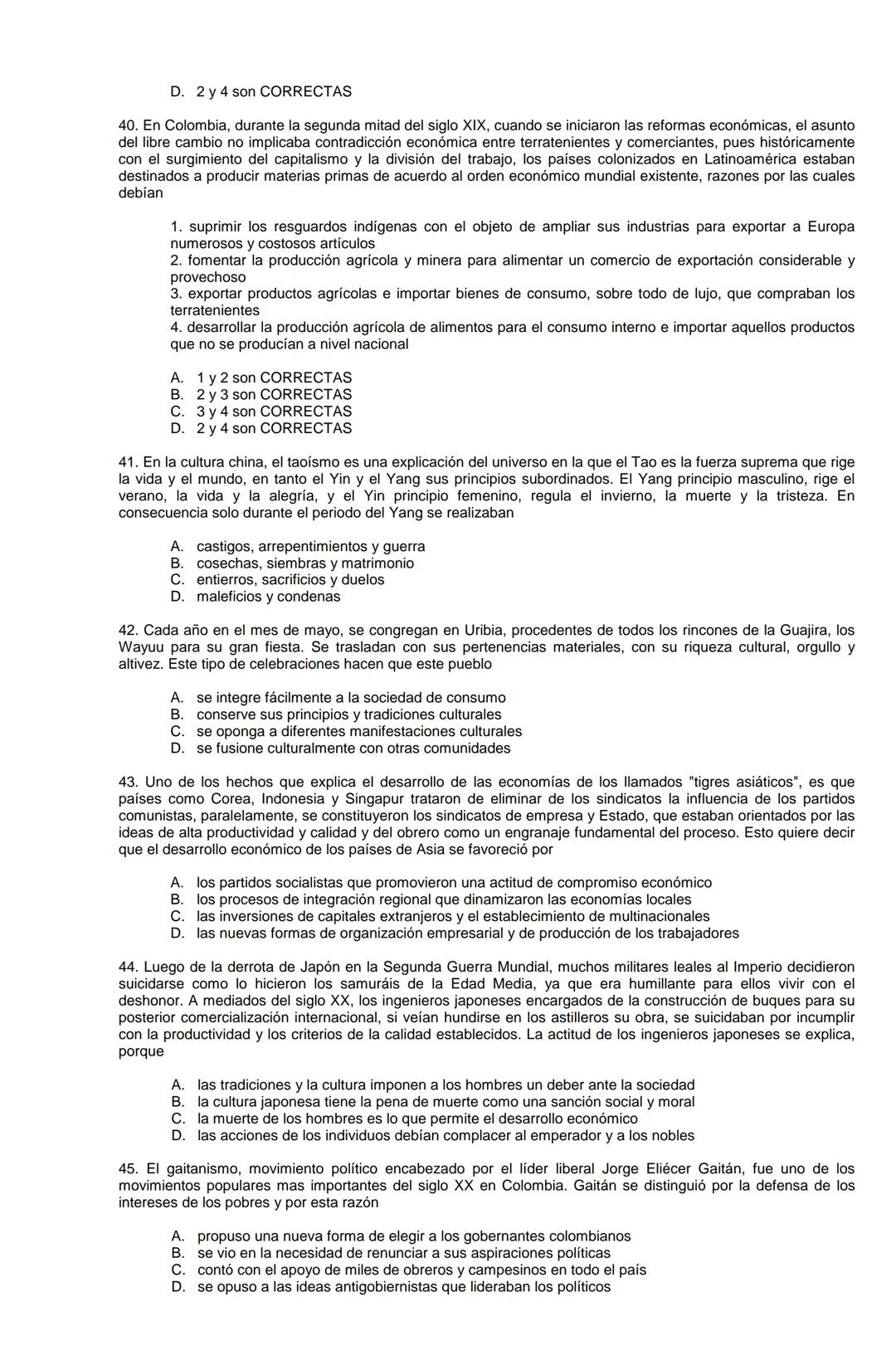 Examen de Estado,
ICFES
Banco de preguntas de historia
Los grupos de preguntas que se incluyen en las pruebas de historia son los
siguientes