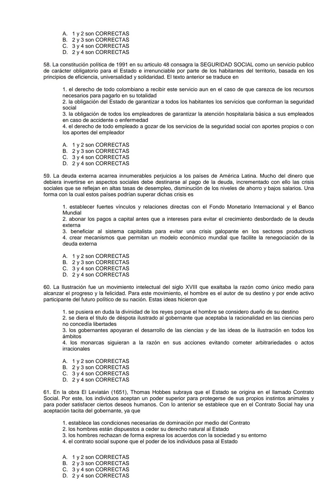 Examen de Estado,
ICFES
Banco de preguntas de historia
Los grupos de preguntas que se incluyen en las pruebas de historia son los
siguientes