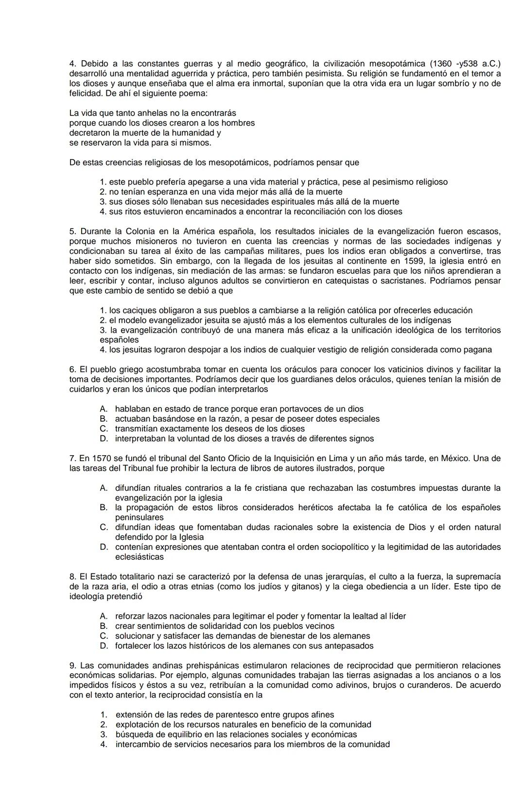 Examen de Estado,
ICFES
Banco de preguntas de historia
Los grupos de preguntas que se incluyen en las pruebas de historia son los
siguientes