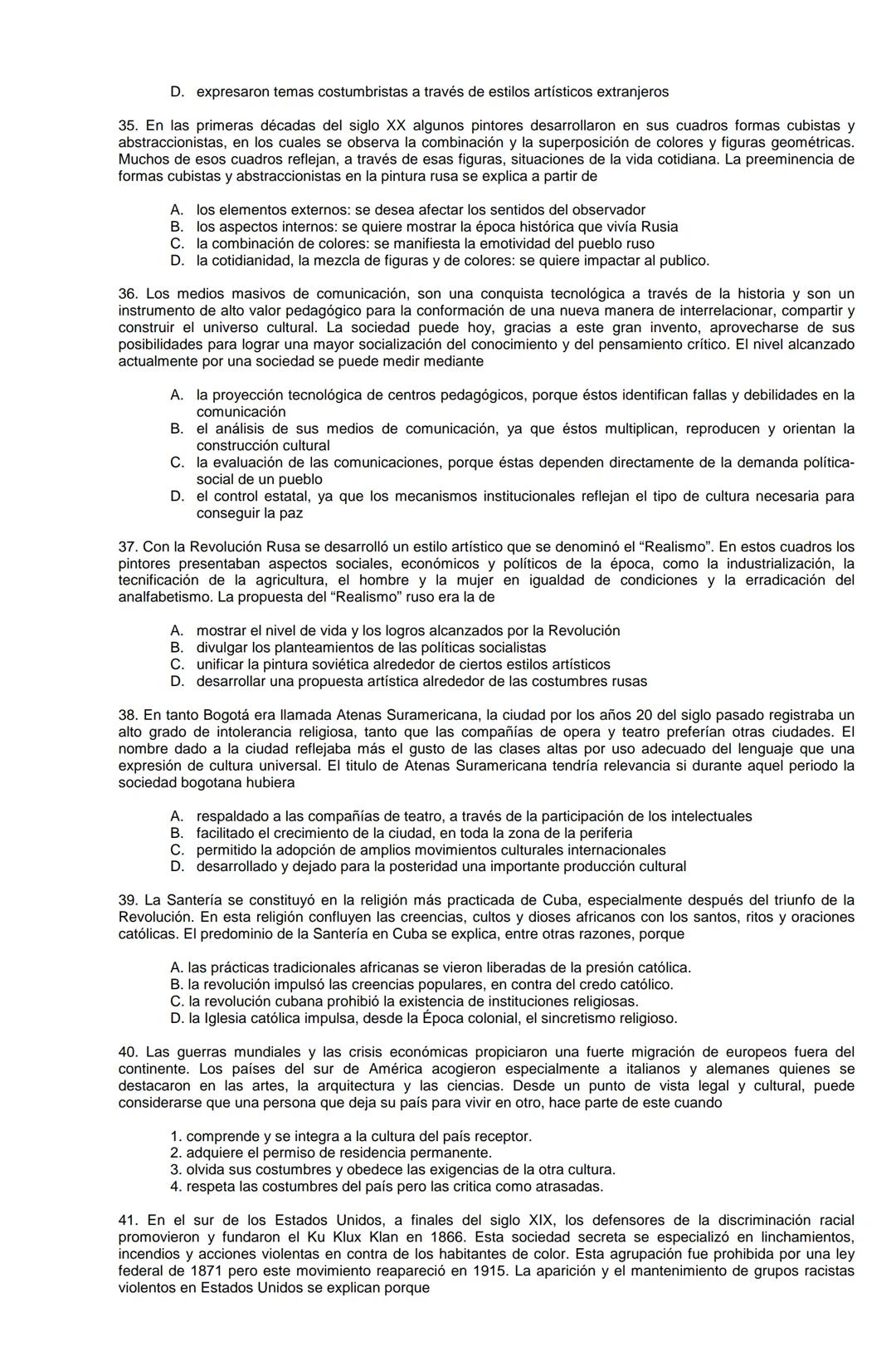 Examen de Estado,
ICFES
Banco de preguntas de historia
Los grupos de preguntas que se incluyen en las pruebas de historia son los
siguientes