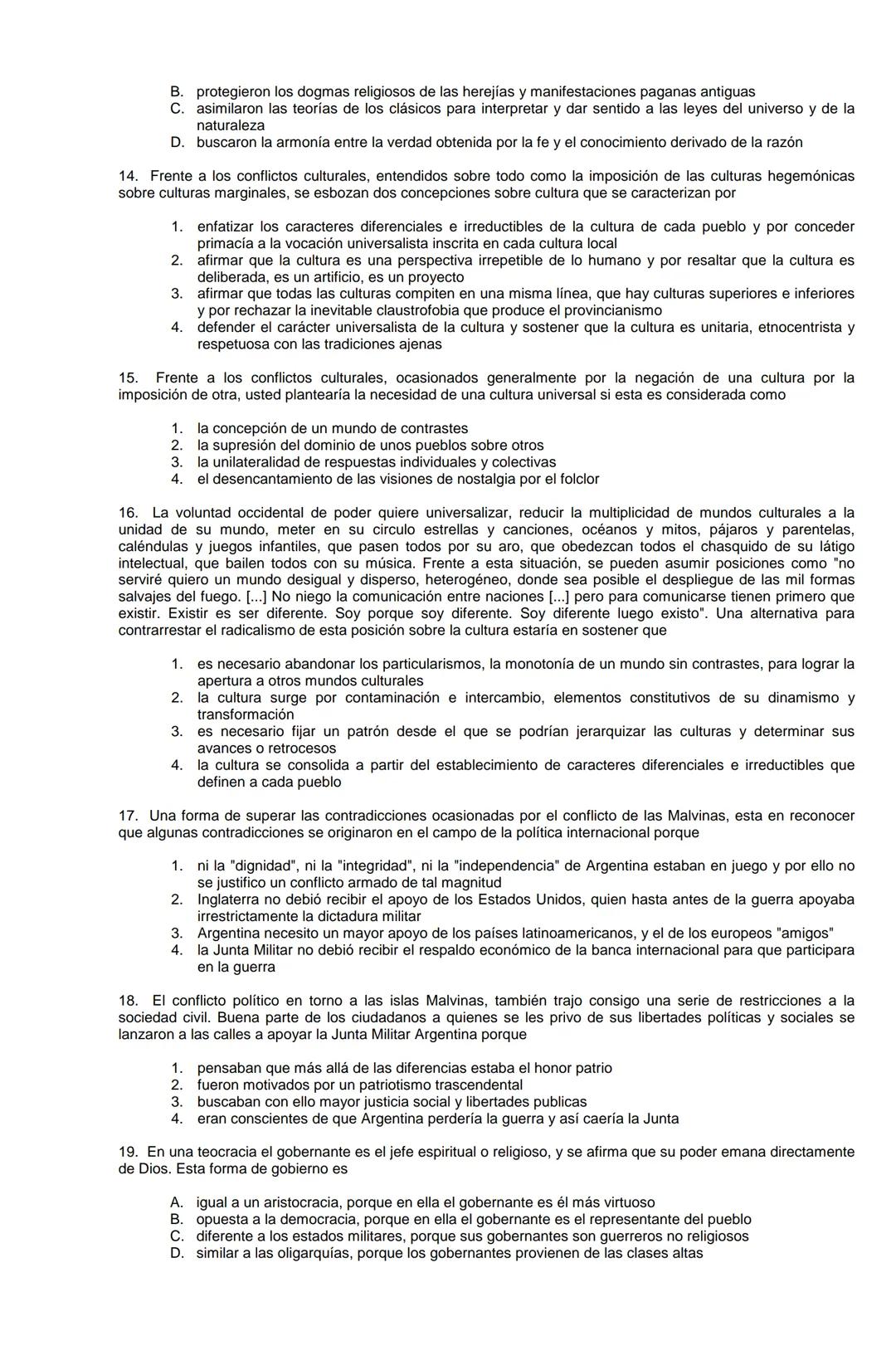 Examen de Estado,
ICFES
Banco de preguntas de historia
Los grupos de preguntas que se incluyen en las pruebas de historia son los
siguientes