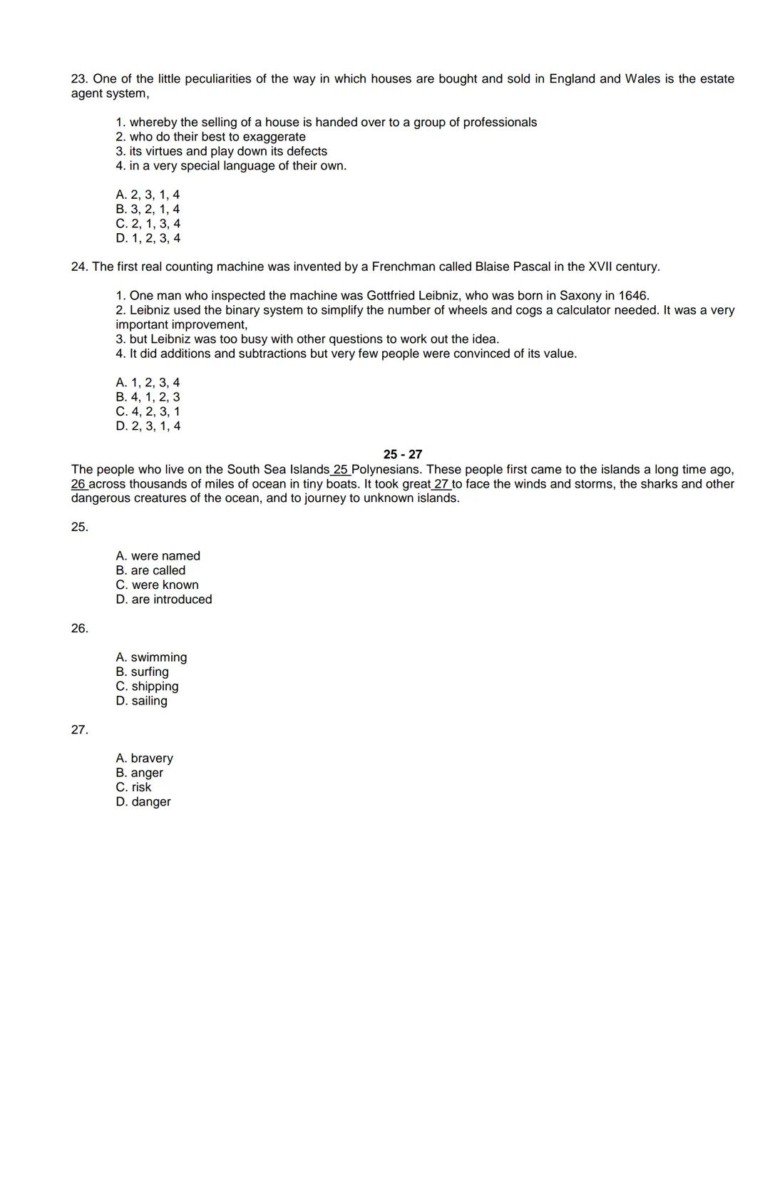 Examen de Estado
Banco de preguntas de ingles
La prueba de ingles se encuentra organizada en los siguientes grupos de preguntas:
• Construc