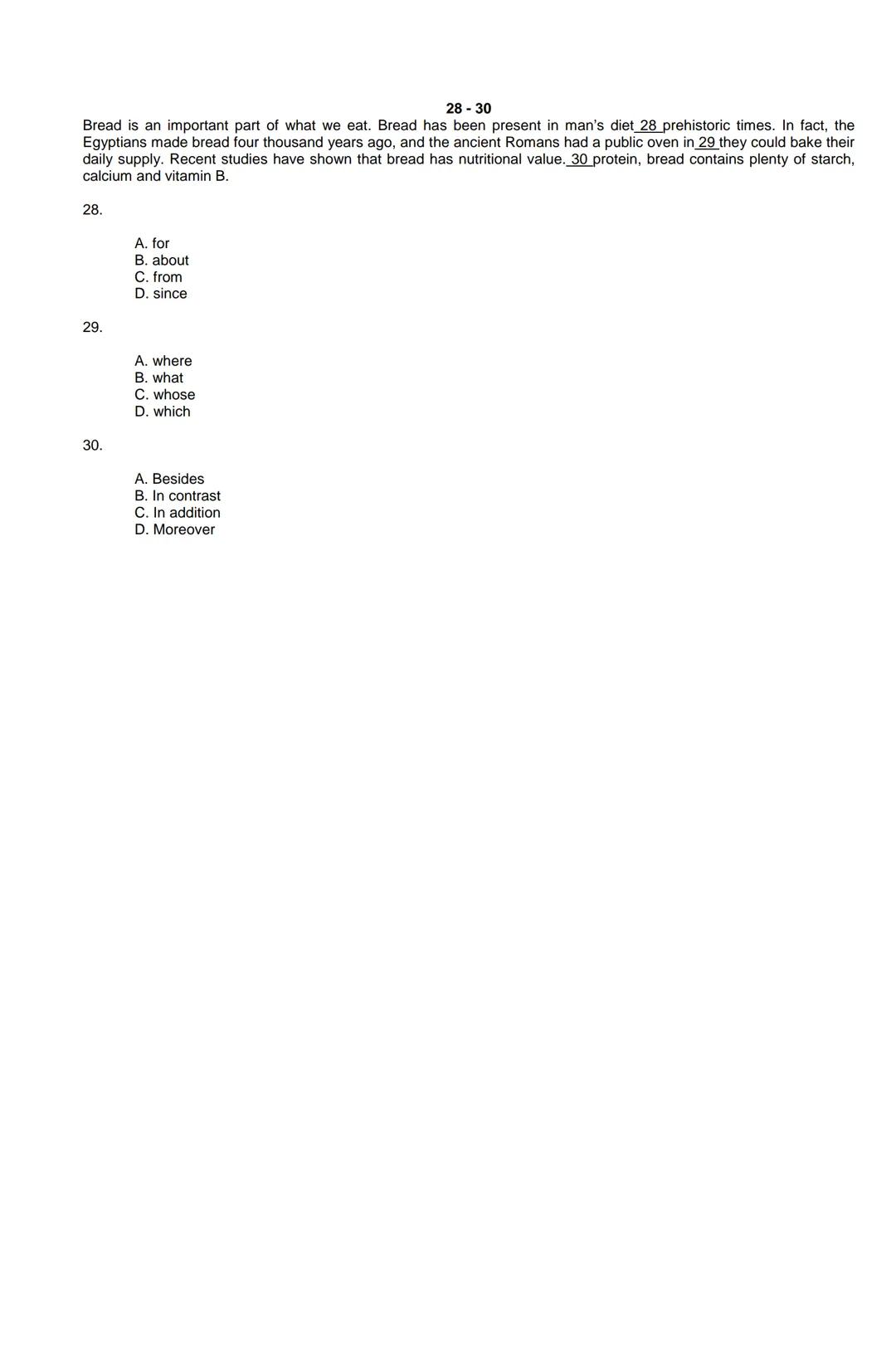 Examen de Estado
Banco de preguntas de ingles
La prueba de ingles se encuentra organizada en los siguientes grupos de preguntas:
• Construc