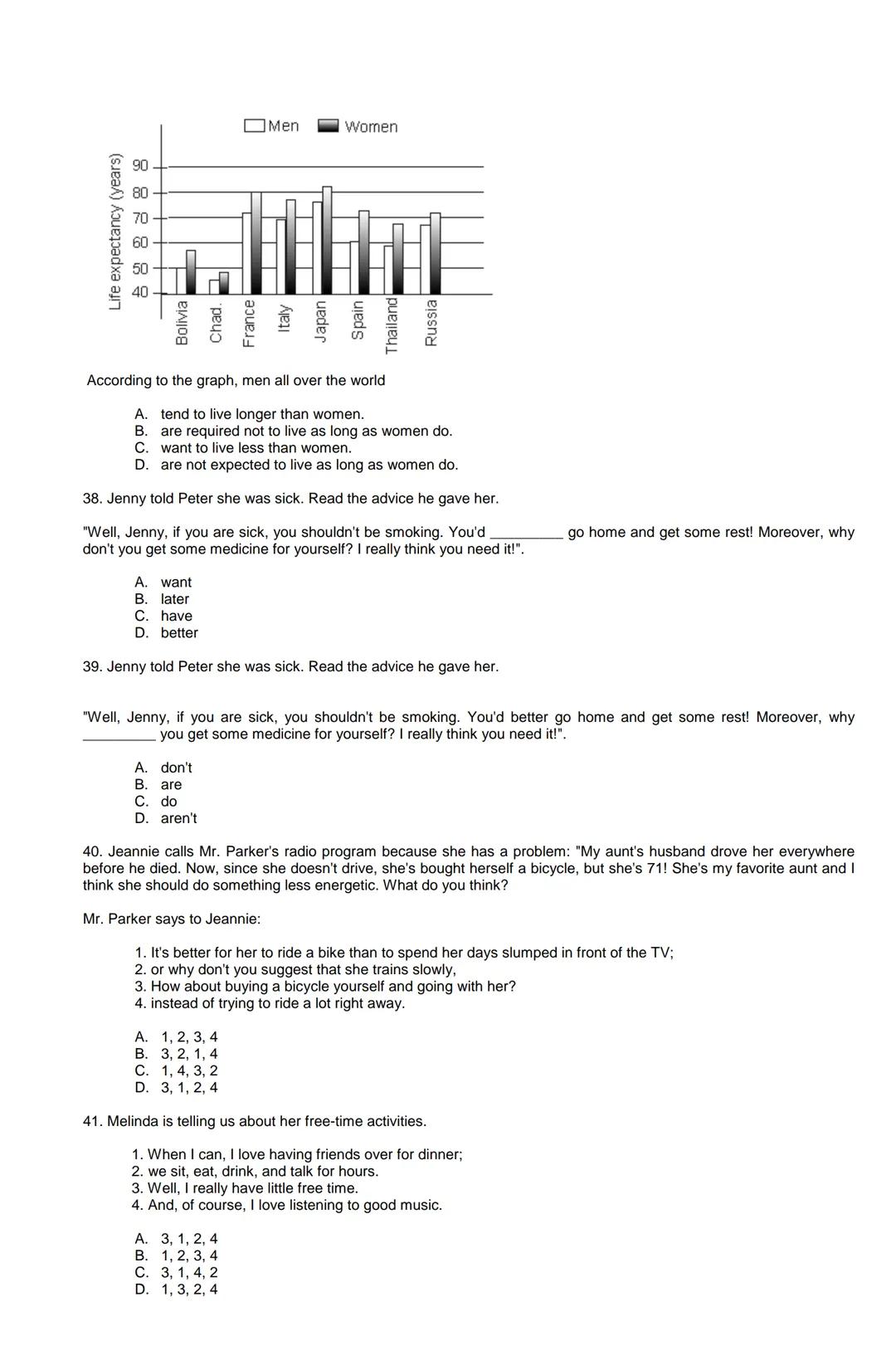 Examen de Estado
Banco de preguntas de ingles
La prueba de ingles se encuentra organizada en los siguientes grupos de preguntas:
• Construc