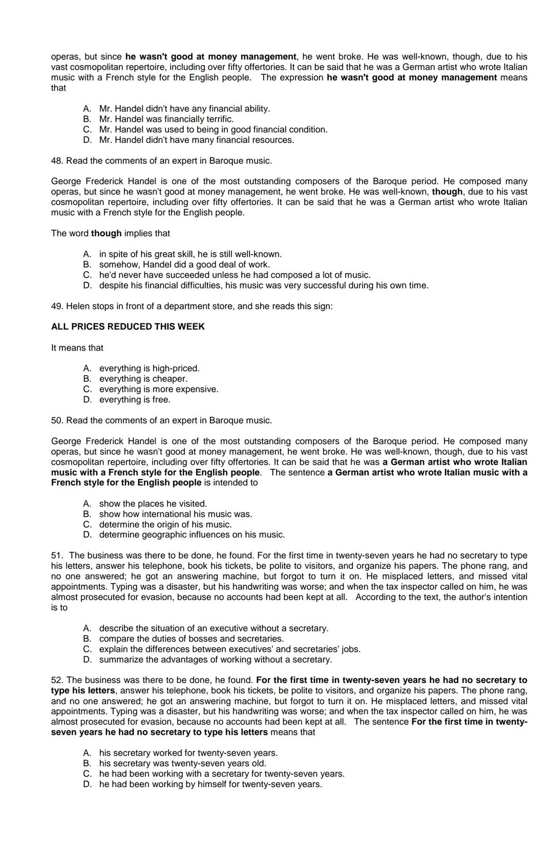 Examen de Estado
Banco de preguntas de ingles
La prueba de ingles se encuentra organizada en los siguientes grupos de preguntas:
• Construc
