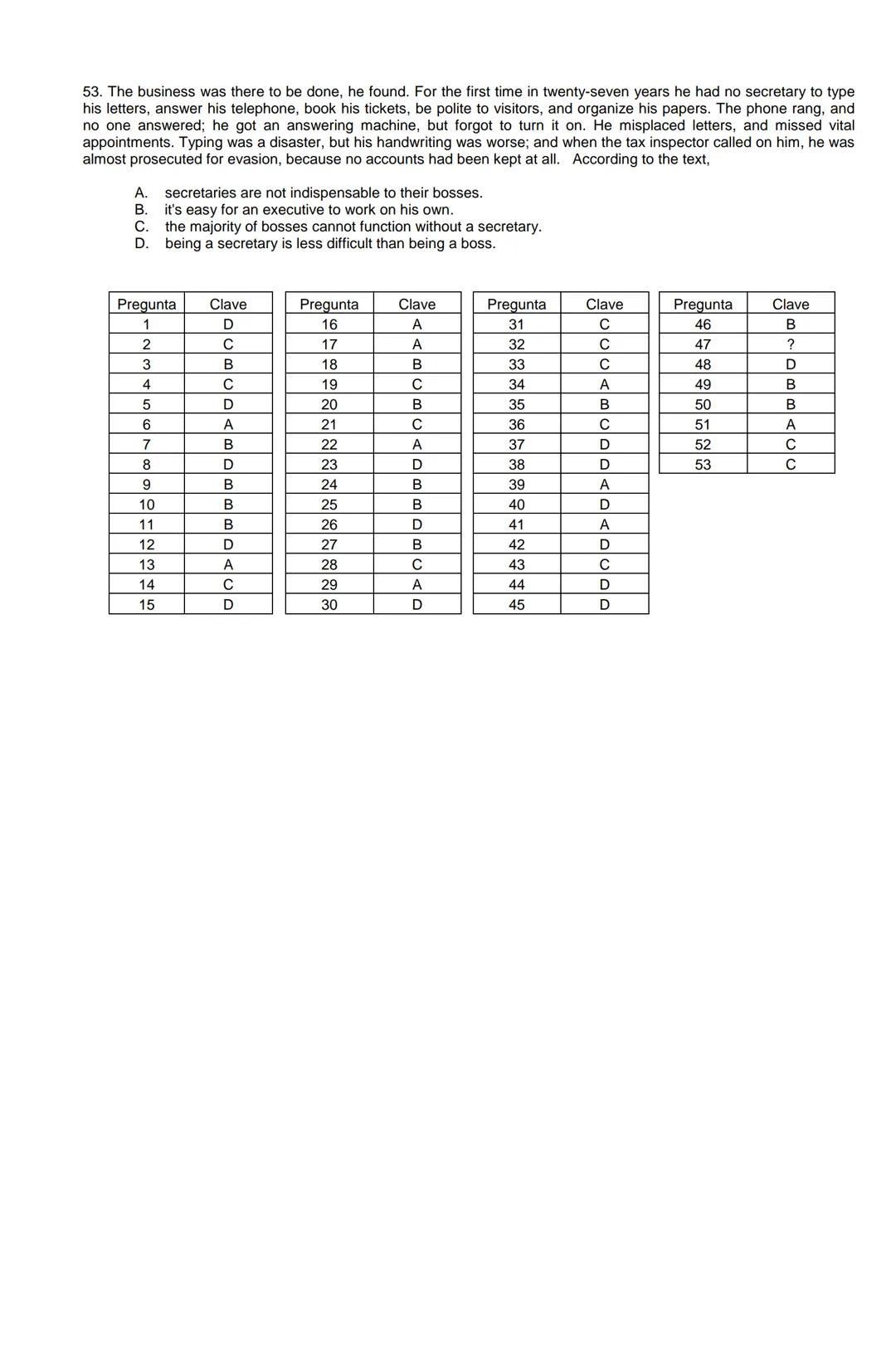 Examen de Estado
Banco de preguntas de ingles
La prueba de ingles se encuentra organizada en los siguientes grupos de preguntas:
• Construc