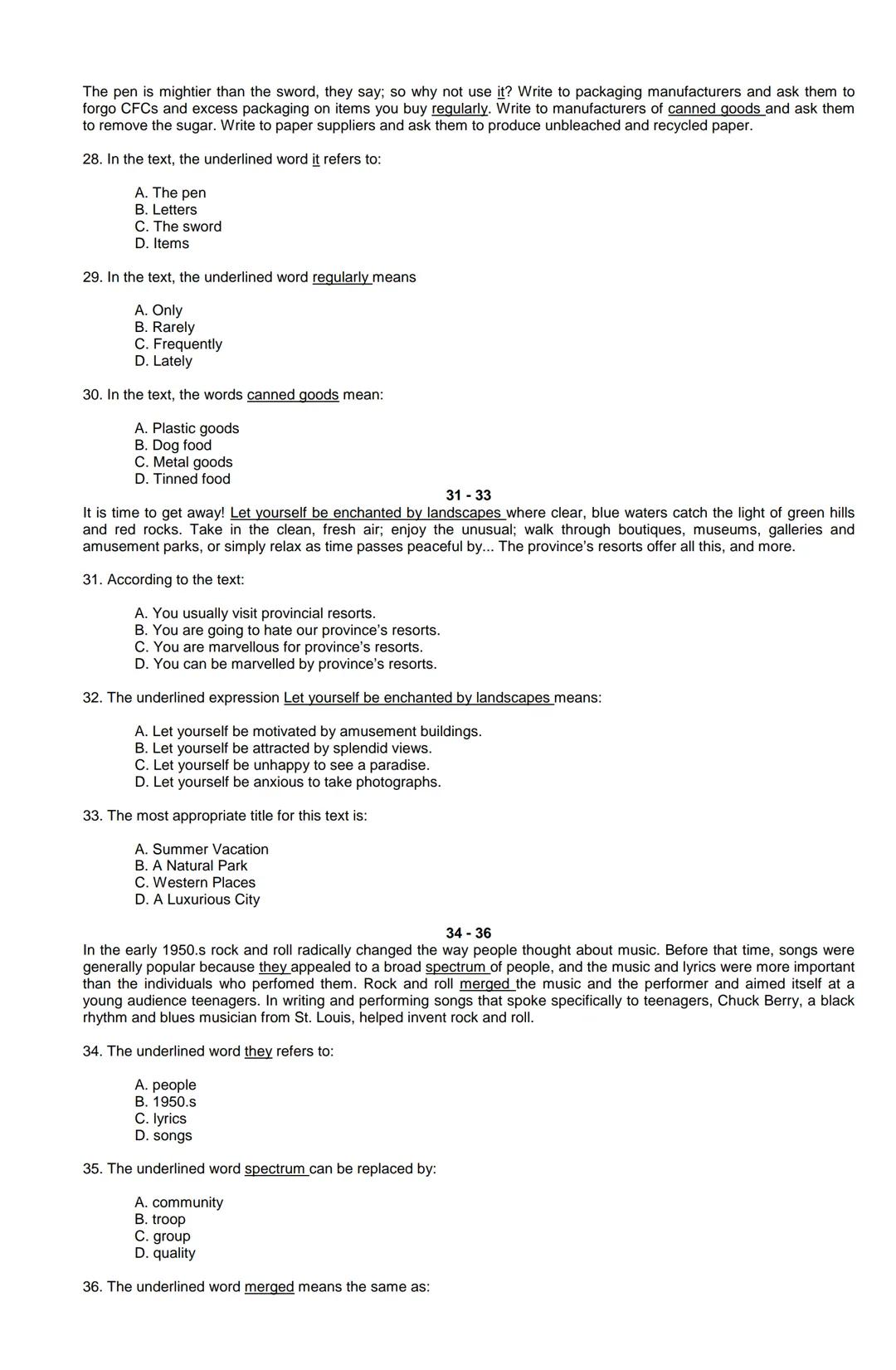 Examen de Estado
Banco de preguntas de ingles
La prueba de ingles se encuentra organizada en los siguientes grupos de preguntas:
• Construc